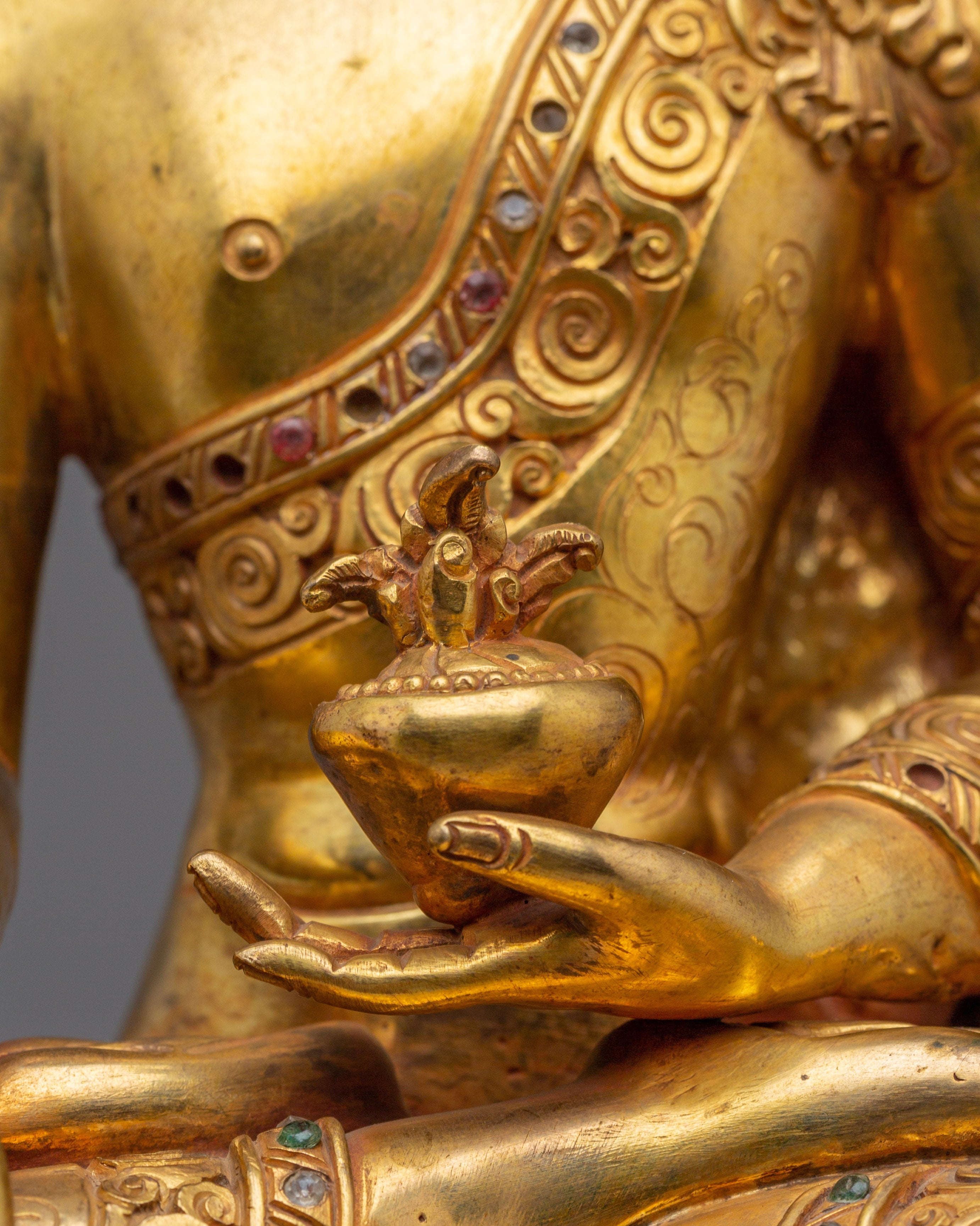 Buddhist healing Icon Medicine Buddha | Golden Spiritual Artwork