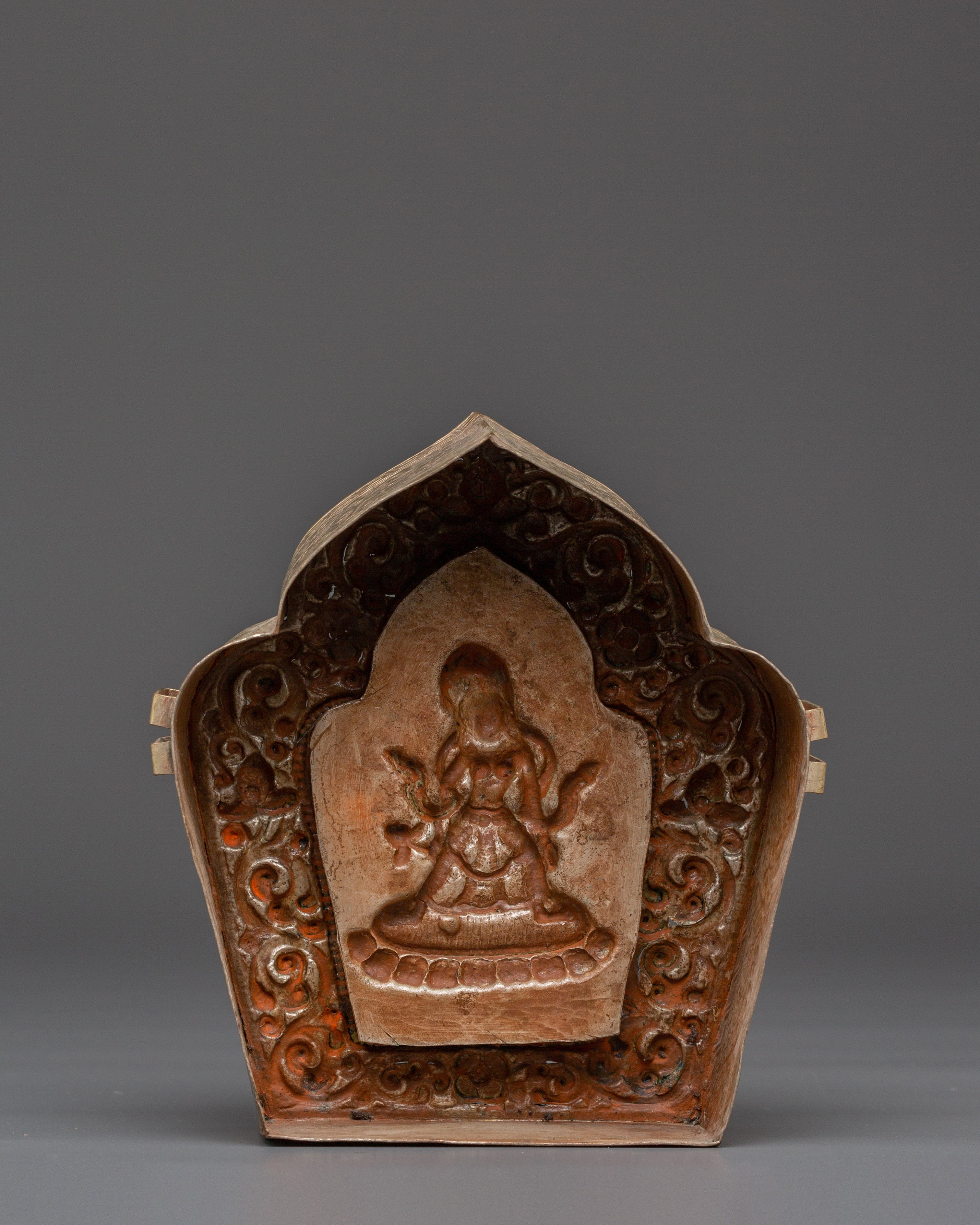 Sacred Protection Ghau Box | Copper & Silver Plated with Divine Deity Motif