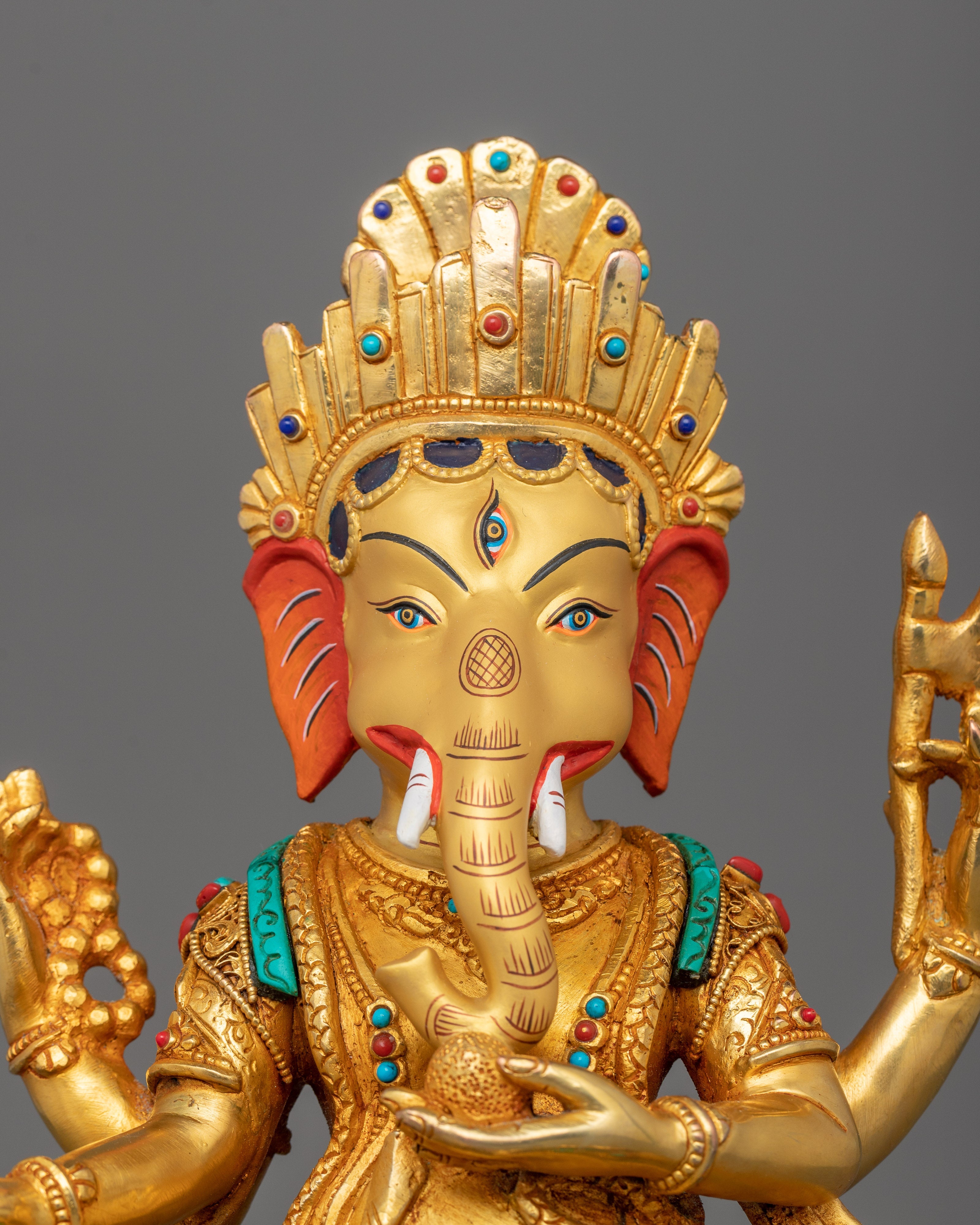 Revered Deity Lord Ganesha Filigiri Art Statue | Himalaya Nepal Lord Ganpati Idol