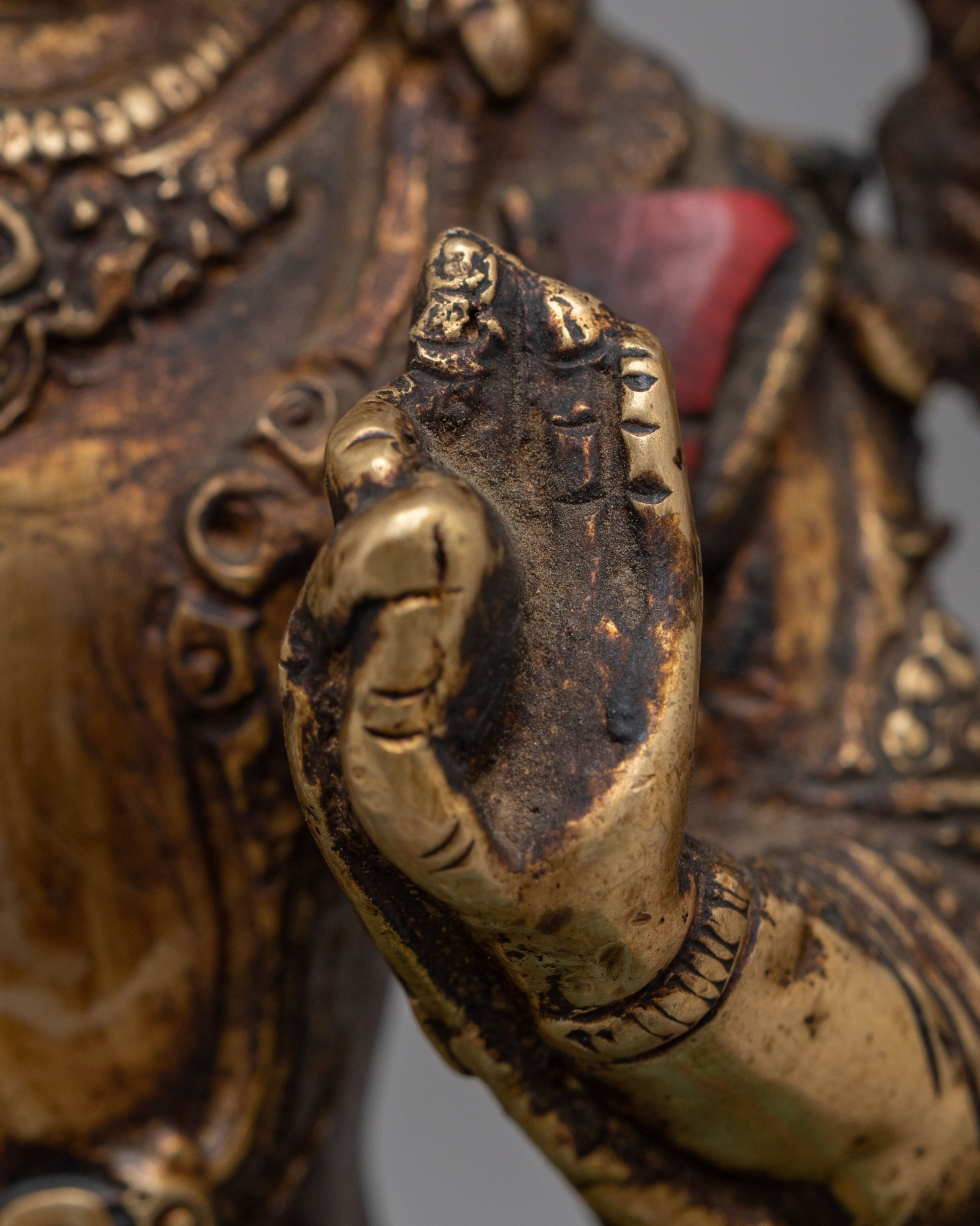 Buddhist Manjushri Handmade Statue | Spiritual Tibetan Decor