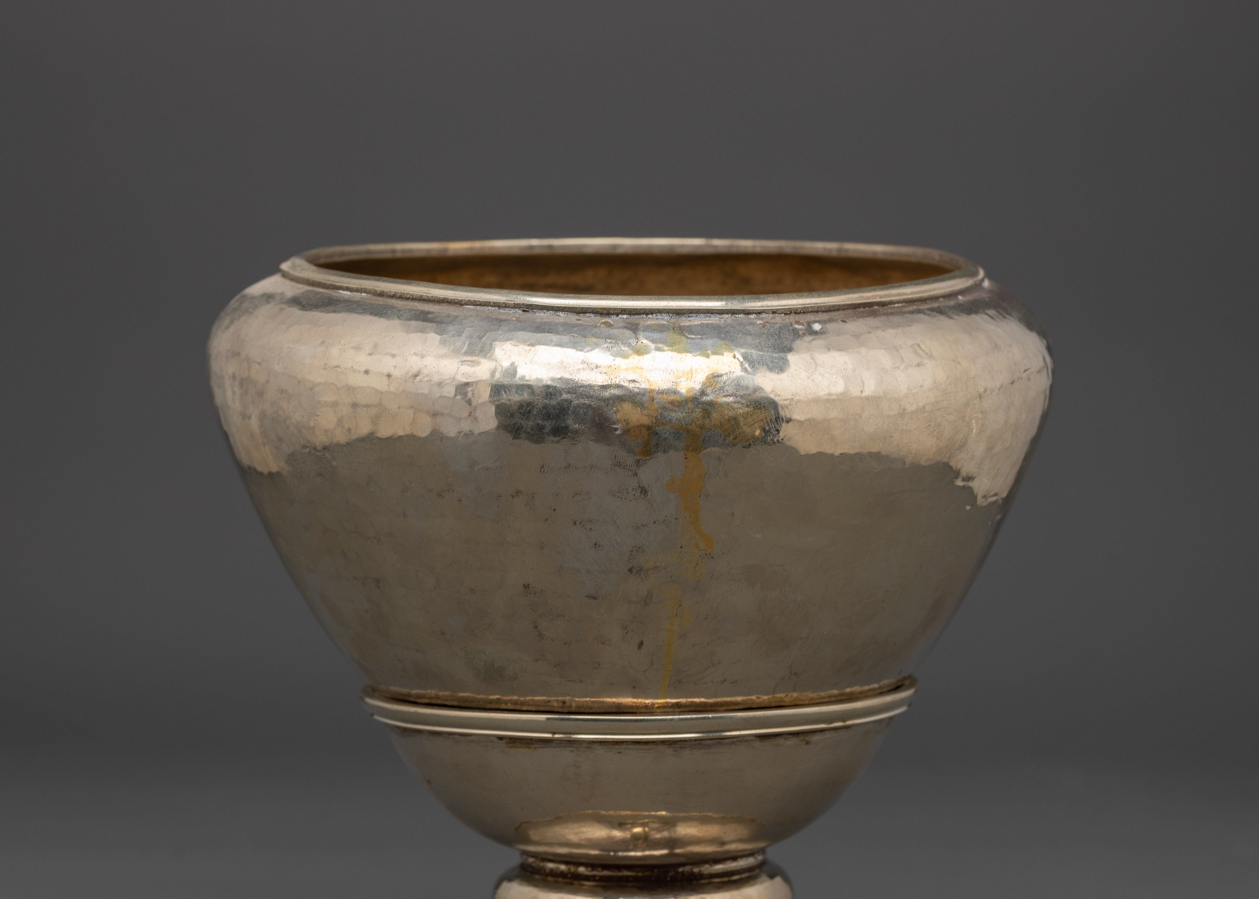 Handmade White Metal Golpa  | Traditional Ritual Bowl