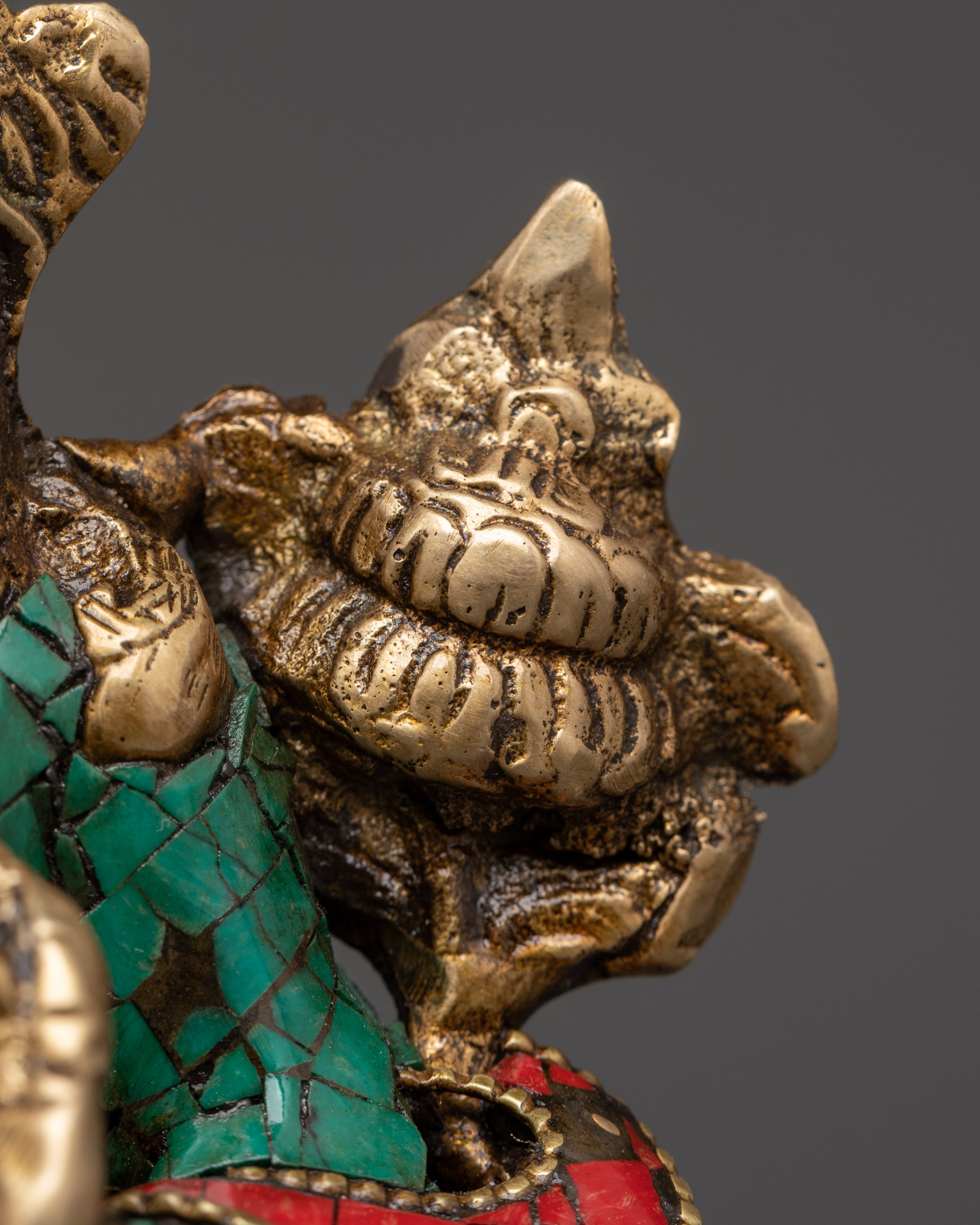 White Tara Handcrafted Brass Statue | Tibetan Art with Turquoise