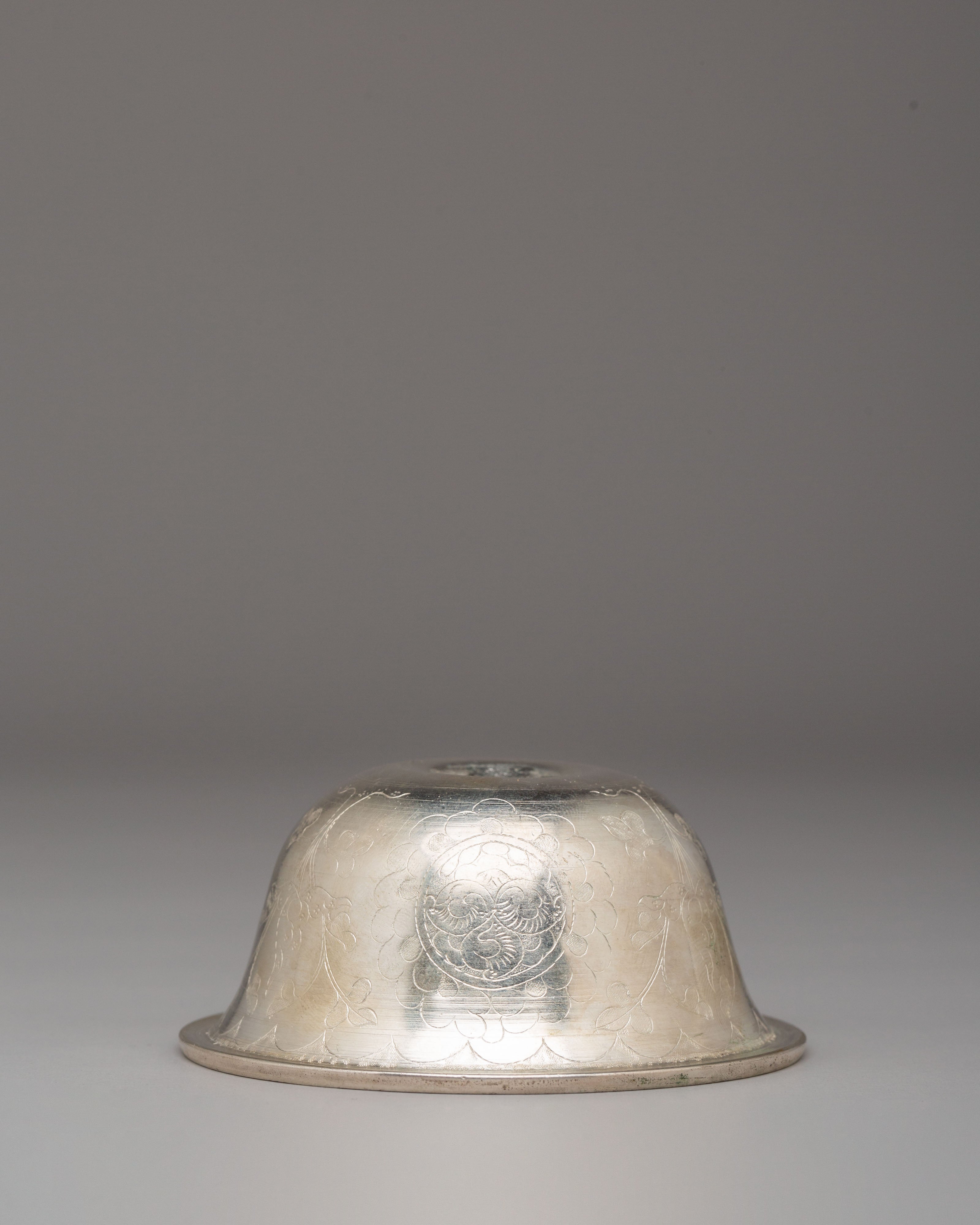 Tibetan Offering Bowl for Altar Use | Silver-Plated Meditation Offering Bowls