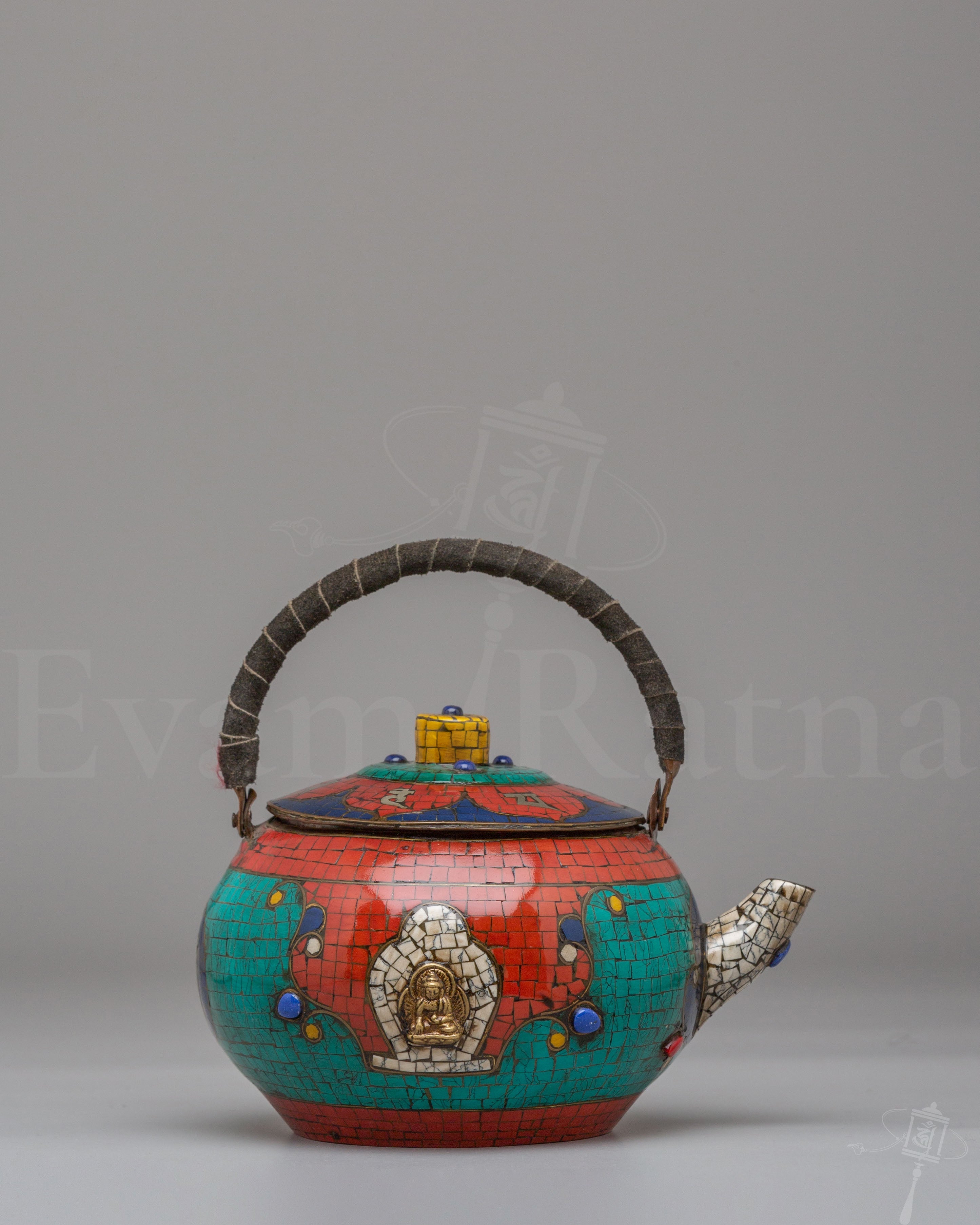Gemstone Inlay Tea Pot 