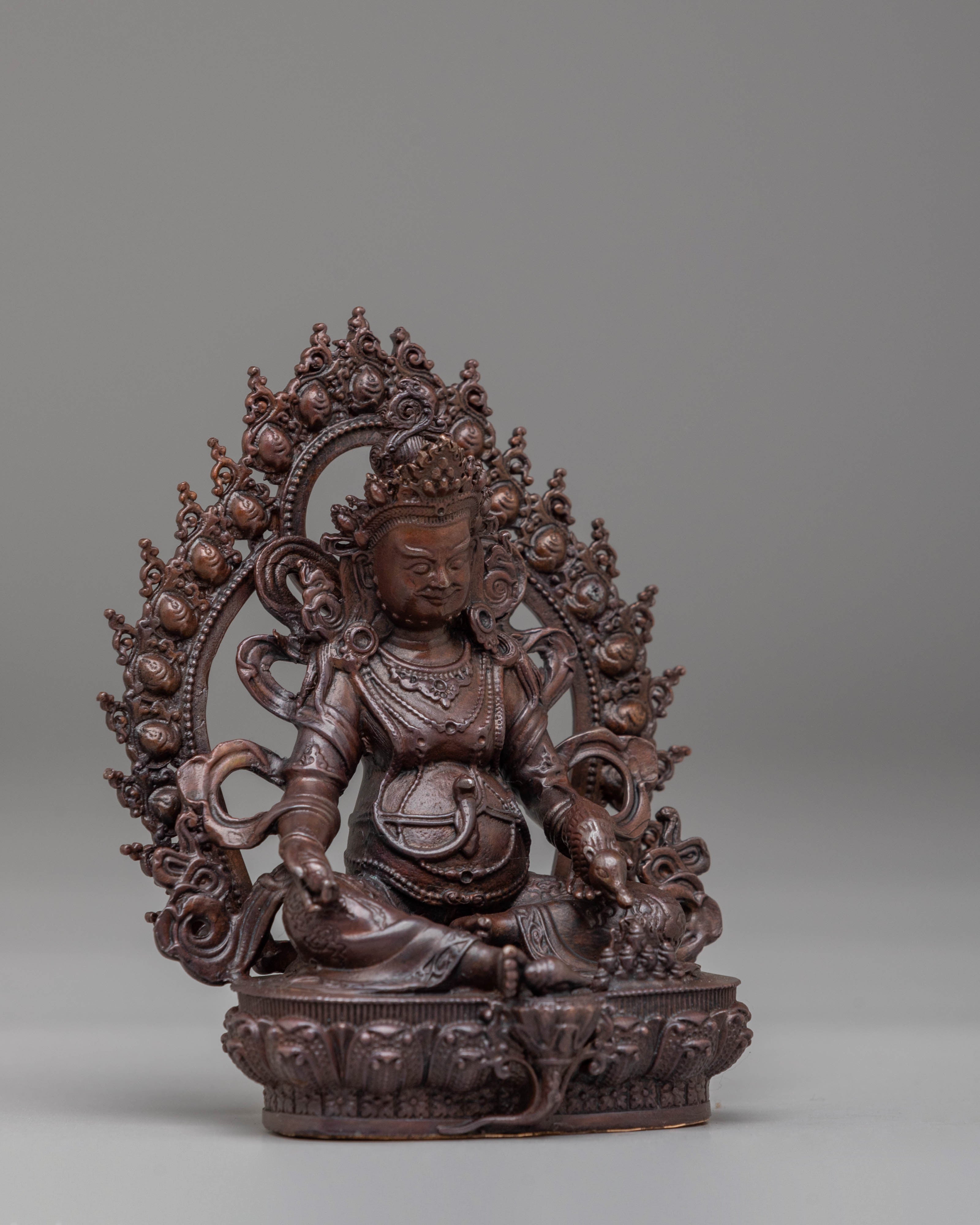 Handmade Dzambhala Statue | Tibetan Wealth Deity for Buddhist Practice