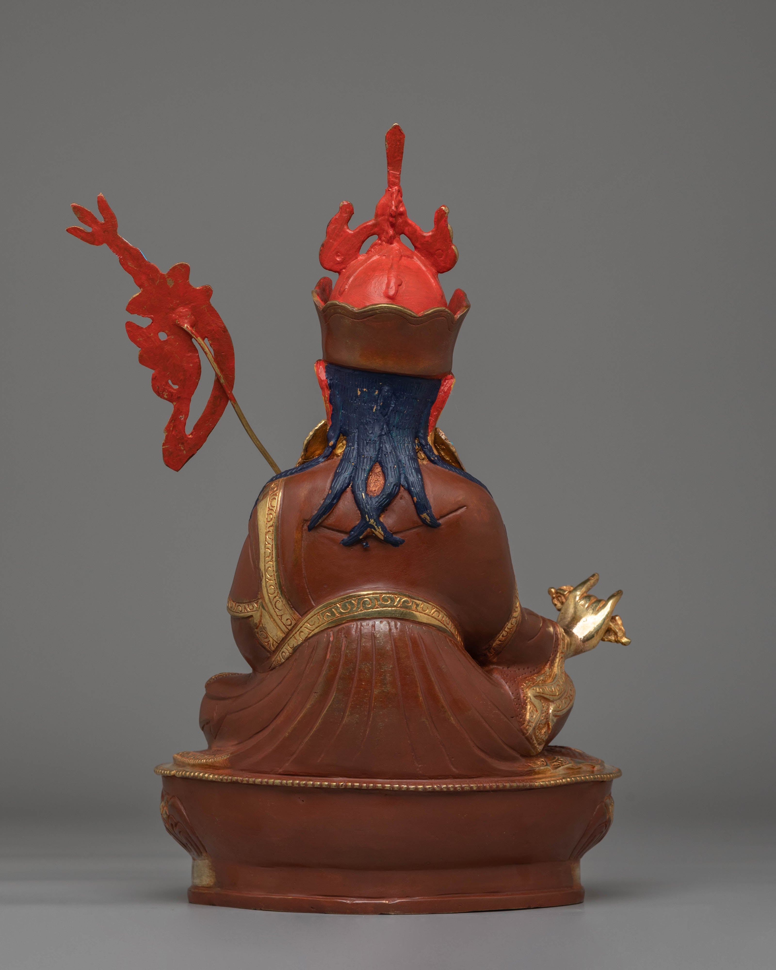 24k Gold Glided Guru Rinpoche Statue | Spiritual Statue for Altar