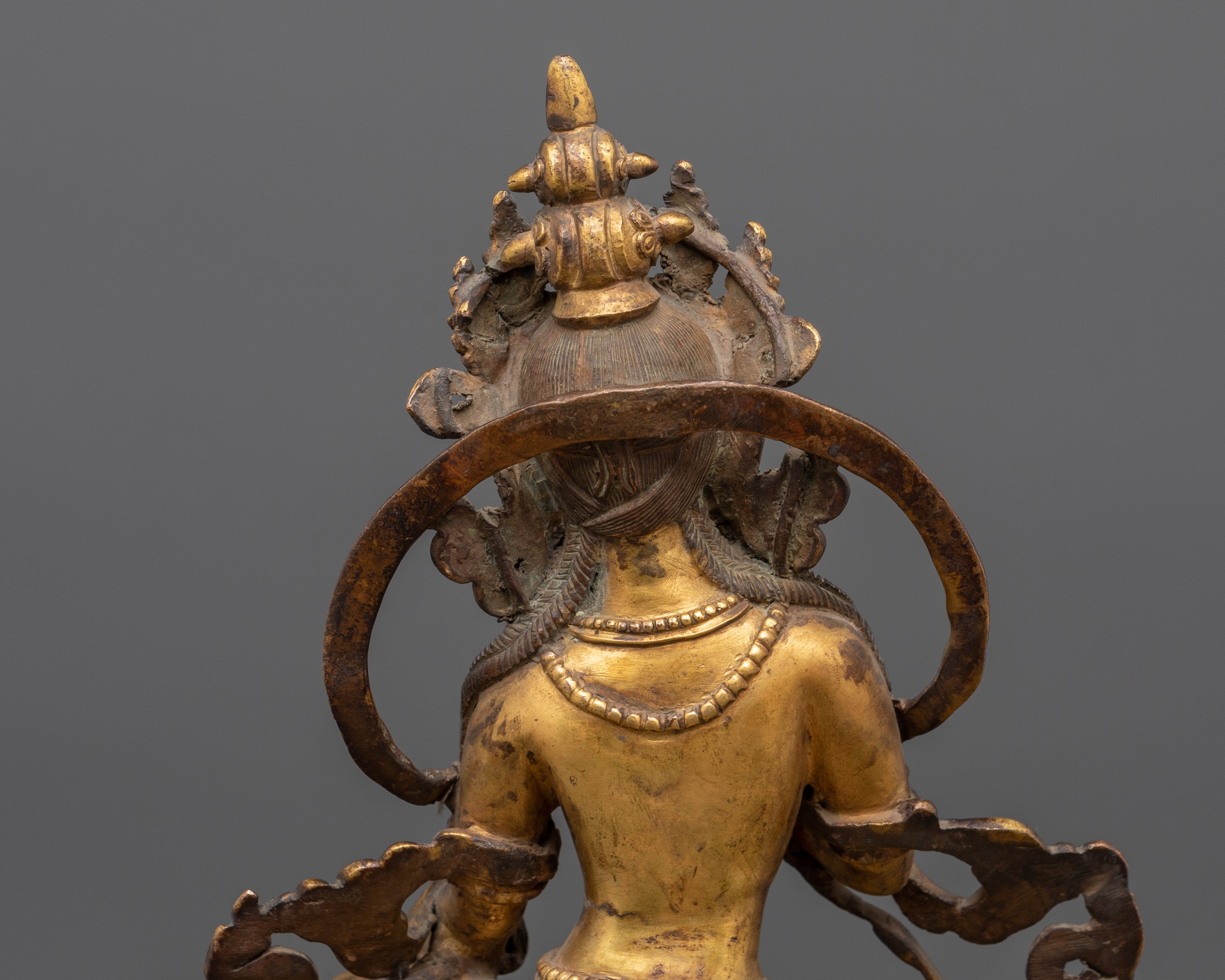 Antique Gold Marichi Statue | Gold-Plated Copper Deity