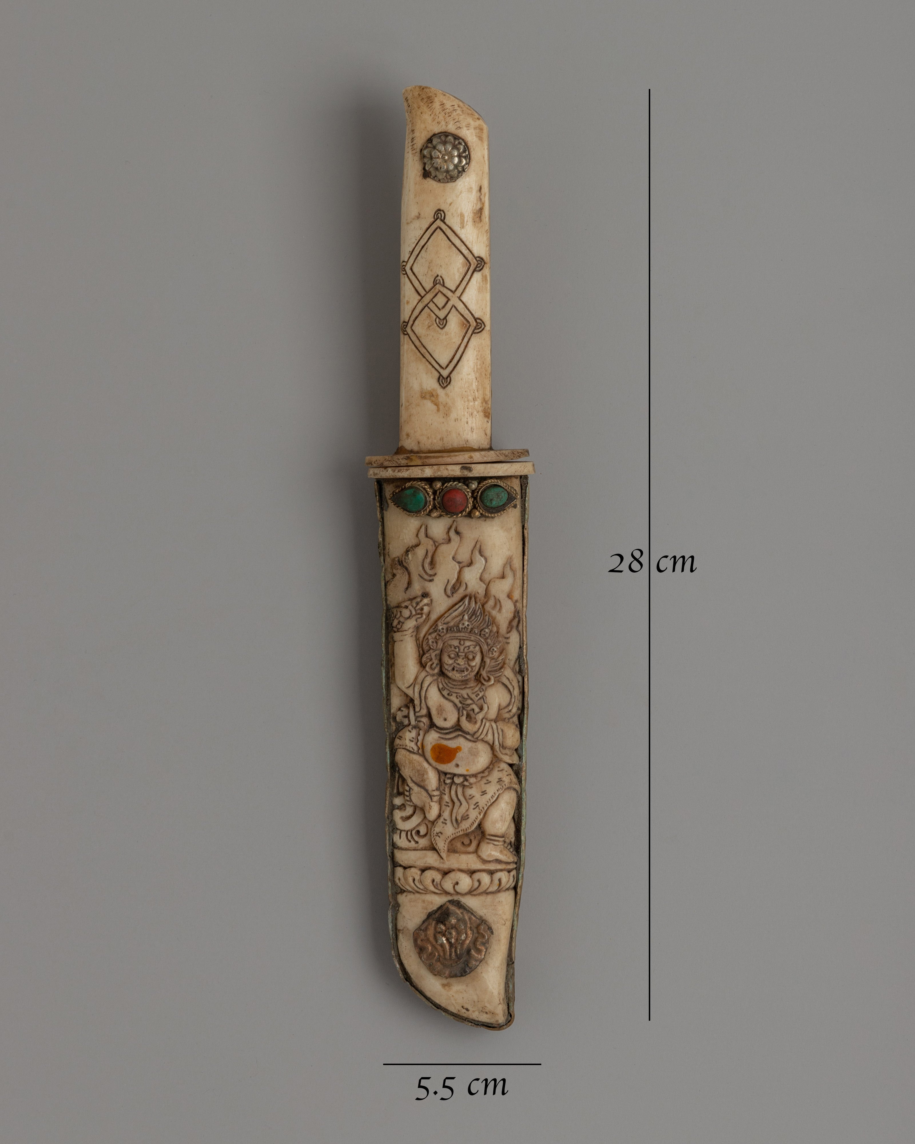 Hand-Carved Tibetan Ritual Knife | Sacred Ritual Artifact