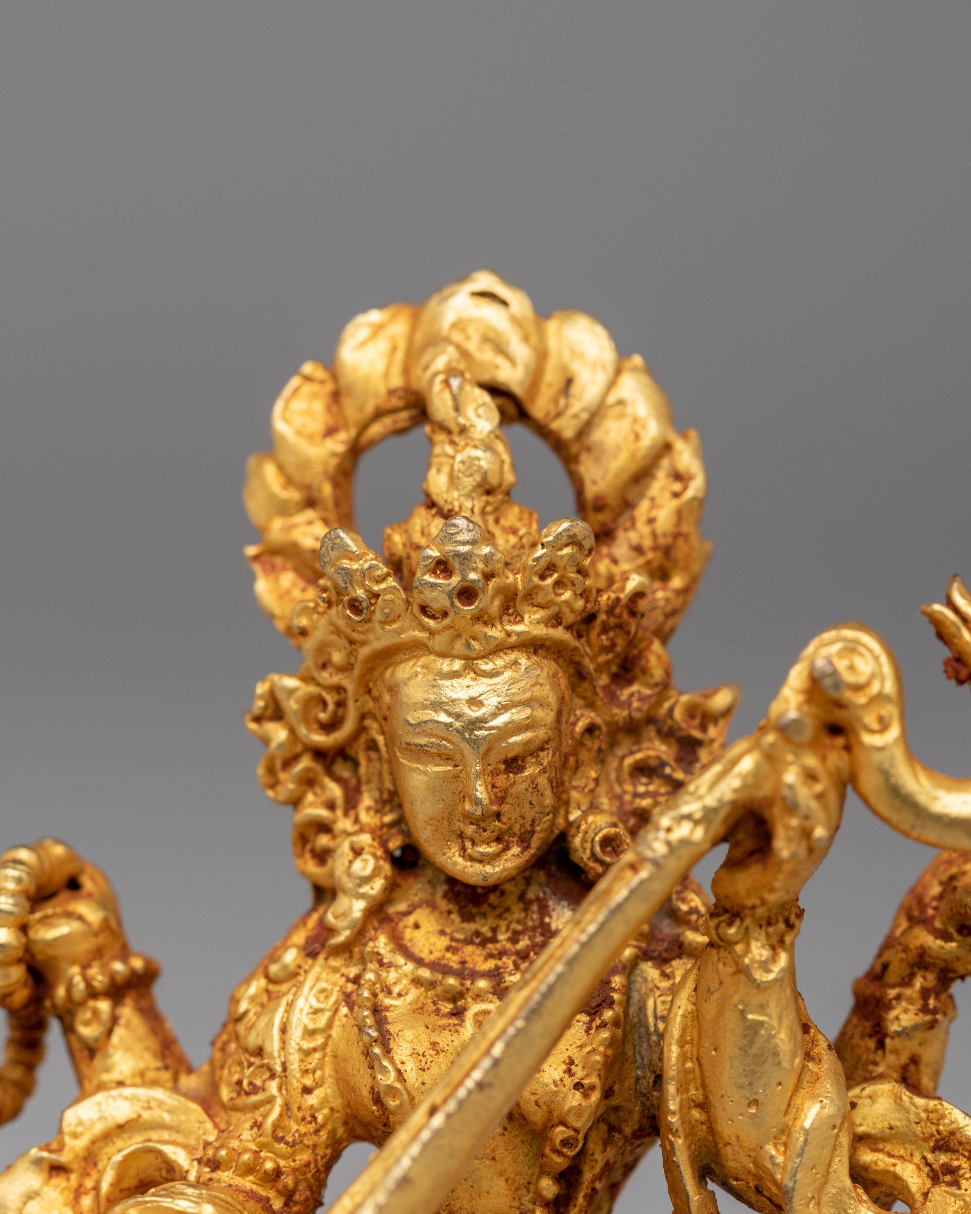 Traditional Saraswati Altar Statue | Goddess of Wisdom Decor