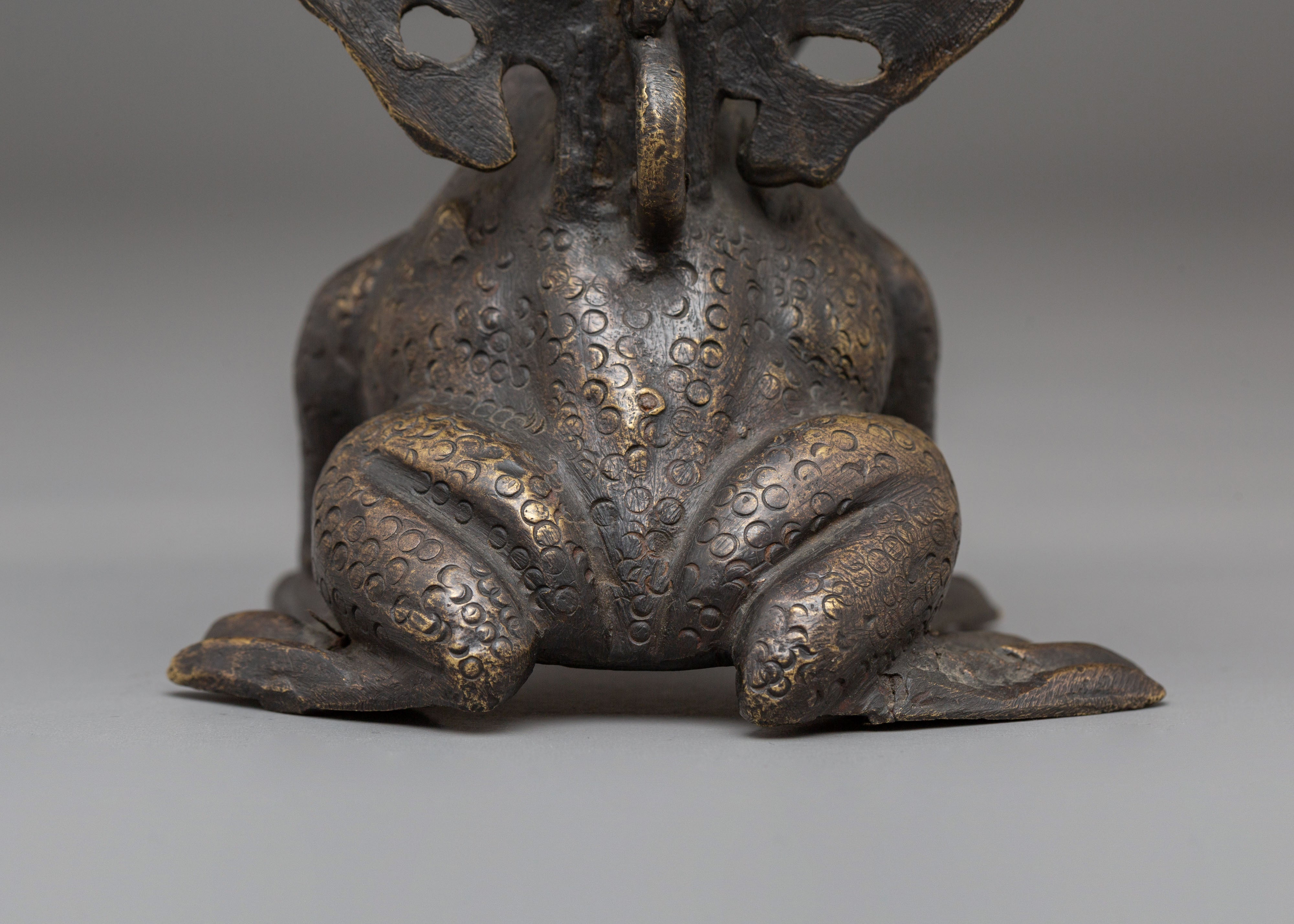 Handmade Bronze Candle Holder | Frog Candle Holder