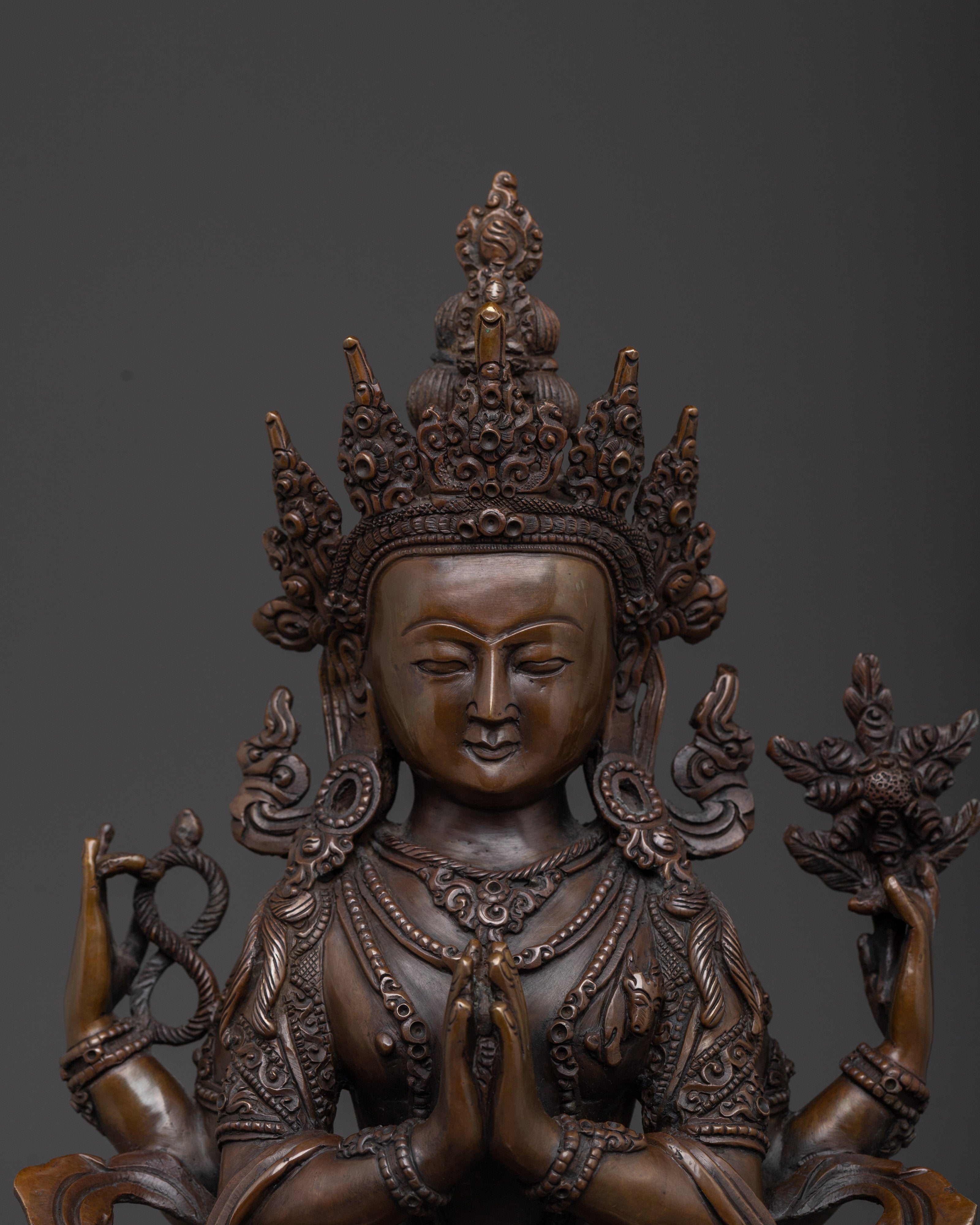 Kind Bodhisattva Chenrezig Statue | Avalokiteshvara Handmade Artwork