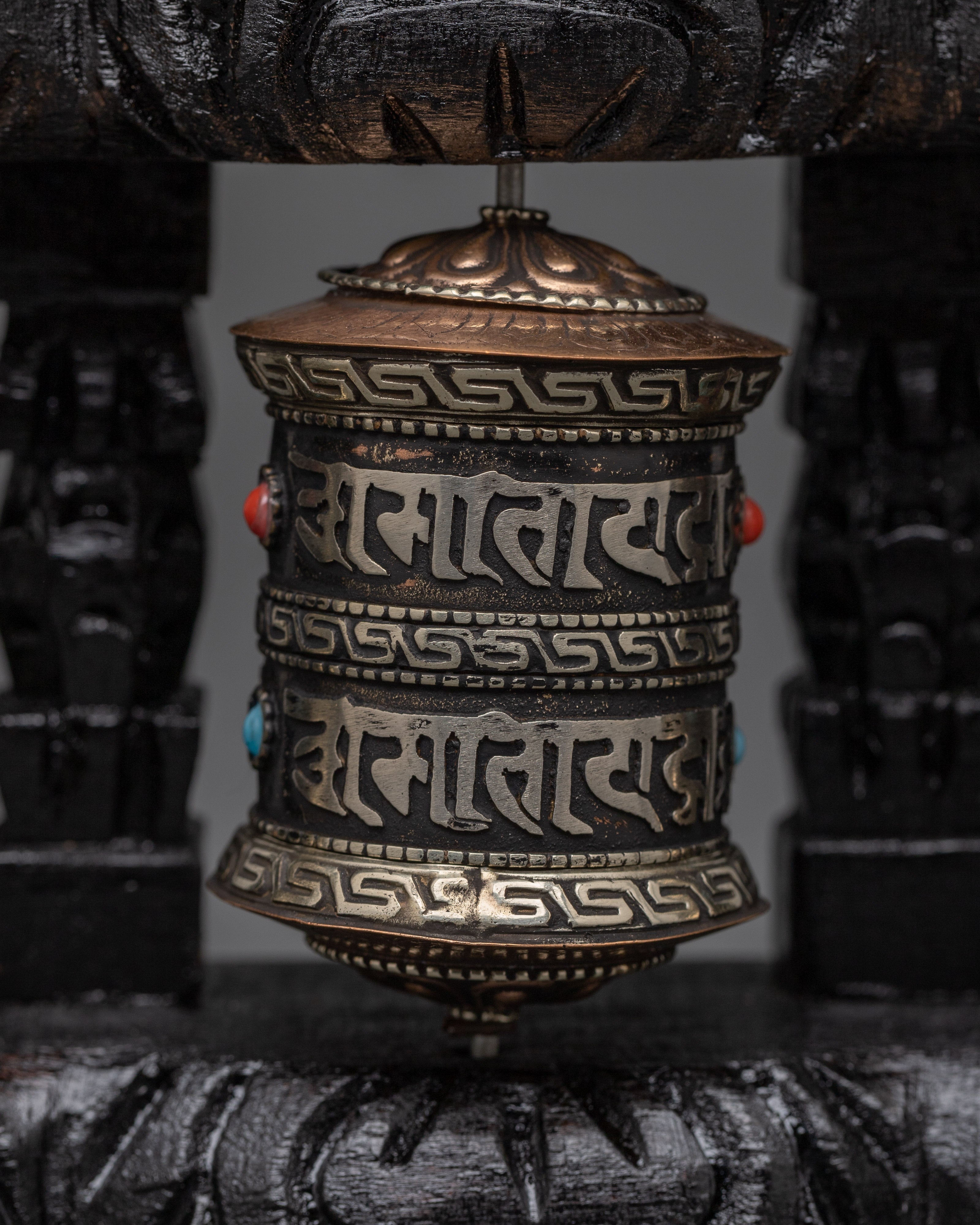 3-Piece Buddhist Prayer Wheel | Traditional Tibetan Mantra Spinners