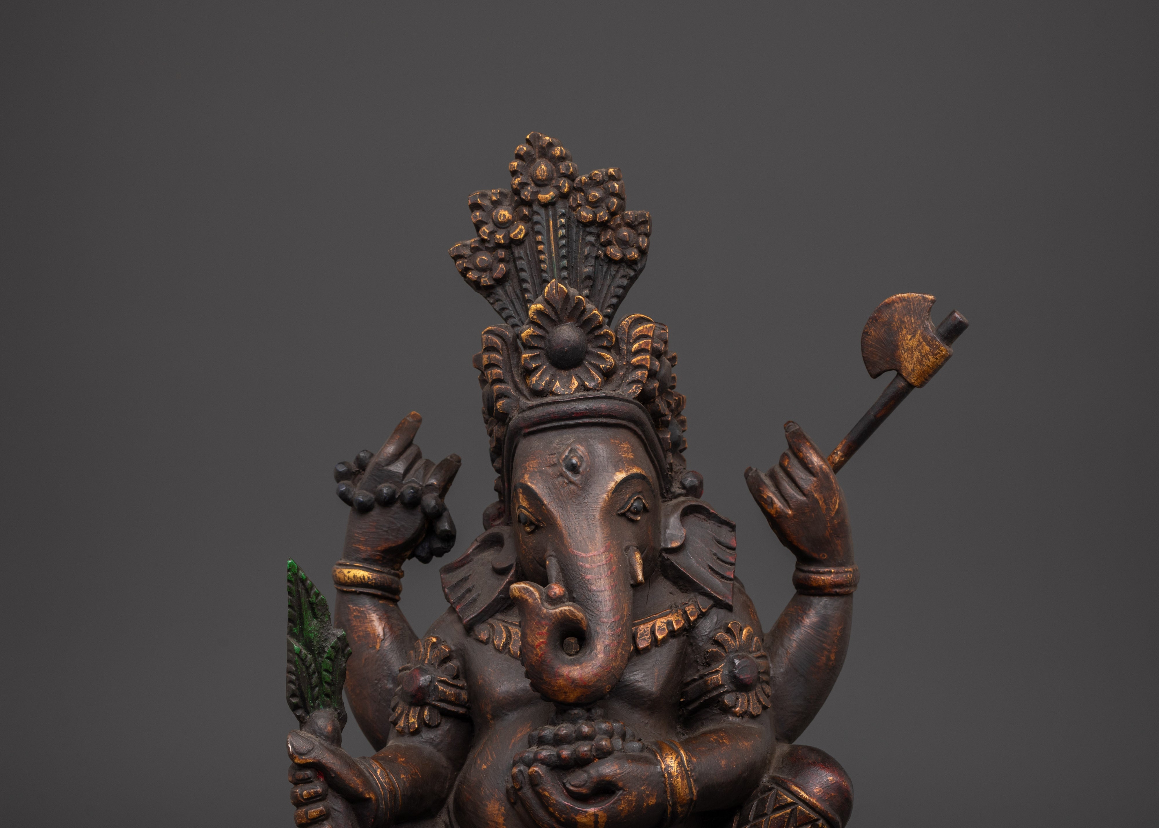 Divine Symbol of Wisdom Ganesha Sculpture | Hindu Elephant God Statue