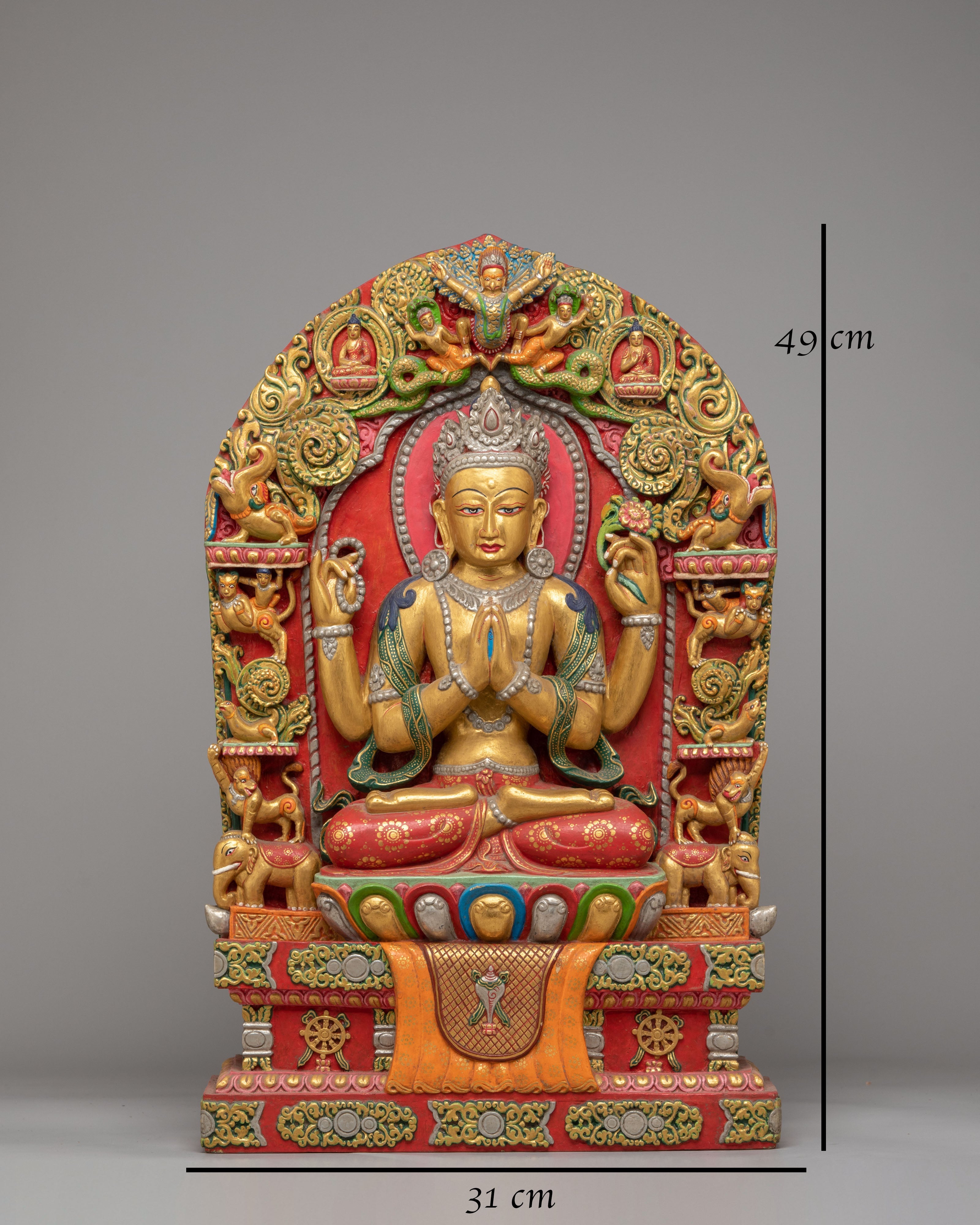 Chenrezig Bodhisattva of Compassion Figurine | Bodhisattva of Wisdom