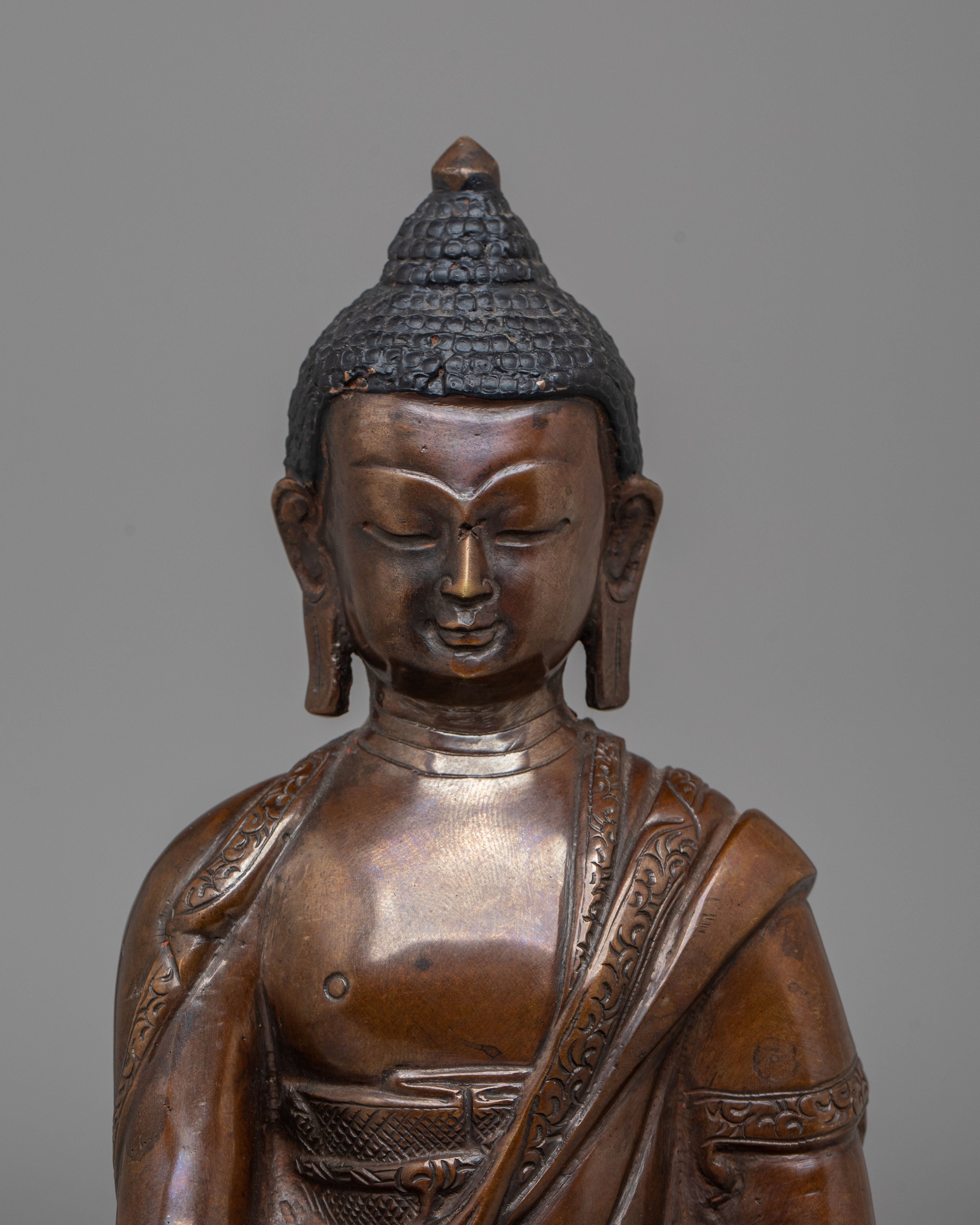 Handcrafted Oxidized Statue of Shakyamuni Buddha | Peaceful Buddha Figurine