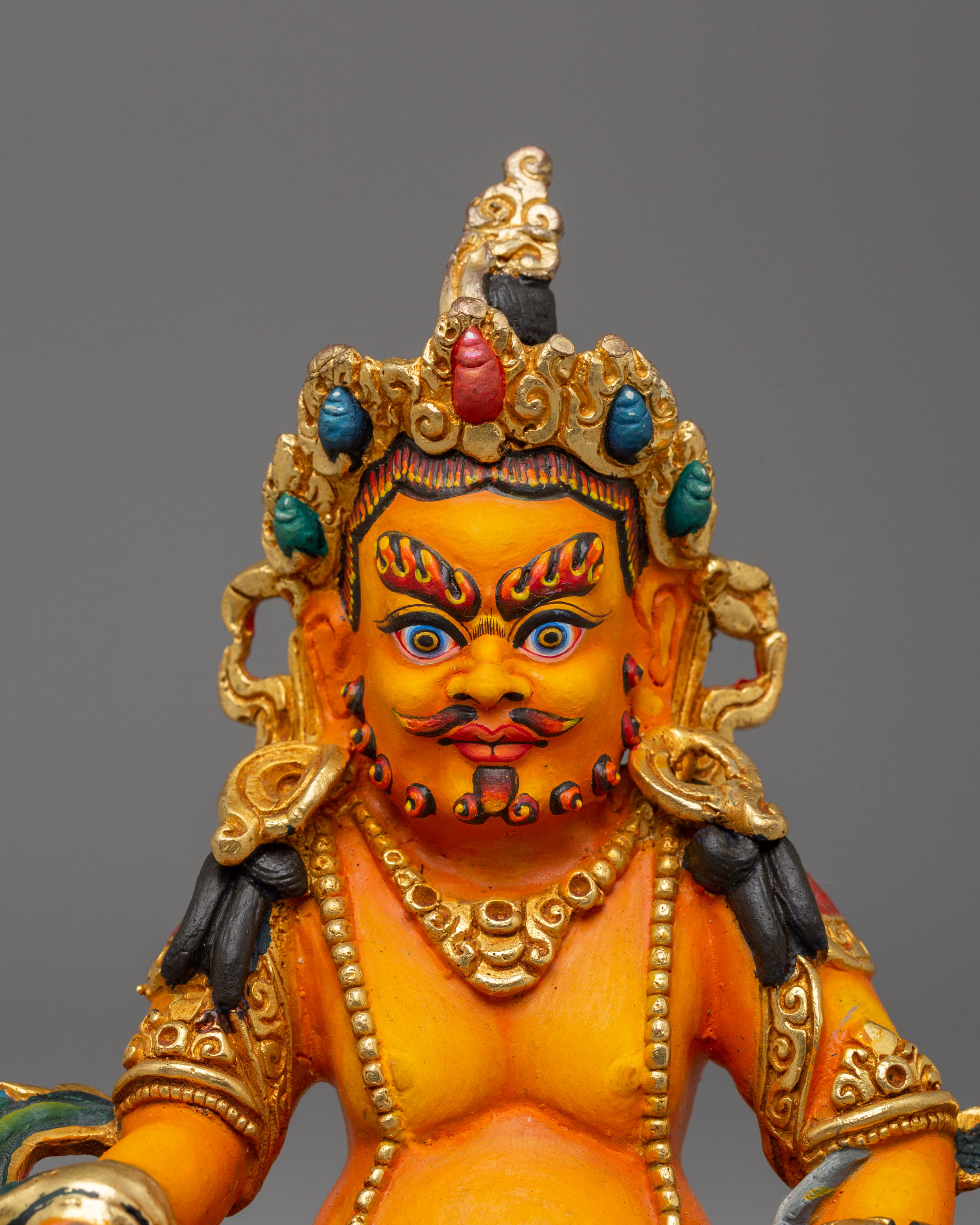 Handcrafted Copper Statue of Dzambhala for Altar and Decor