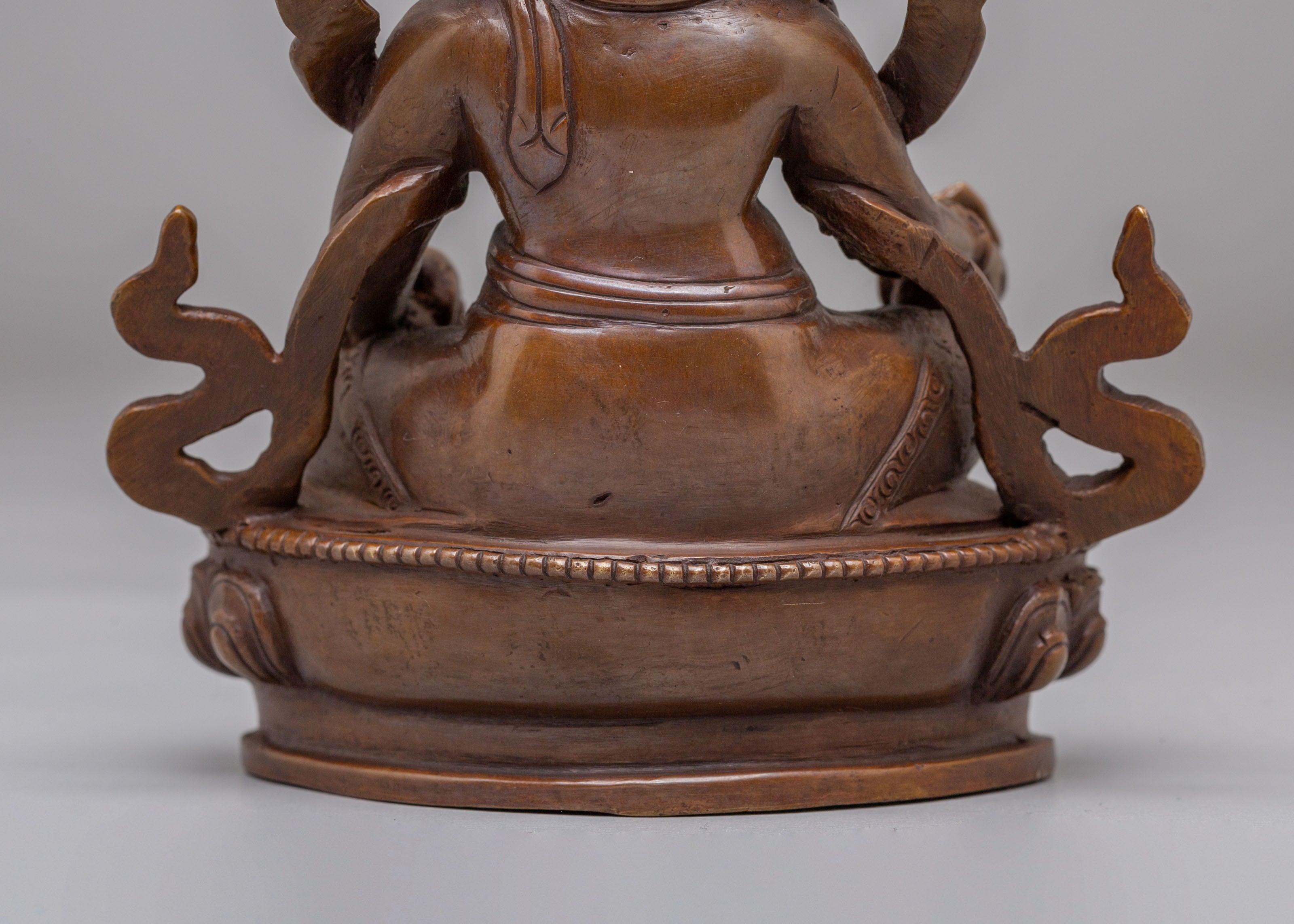 Tibetan Buddhist Dzambhala Statue | Oxidized Copper Buddhist Wealth Deity Sculpture