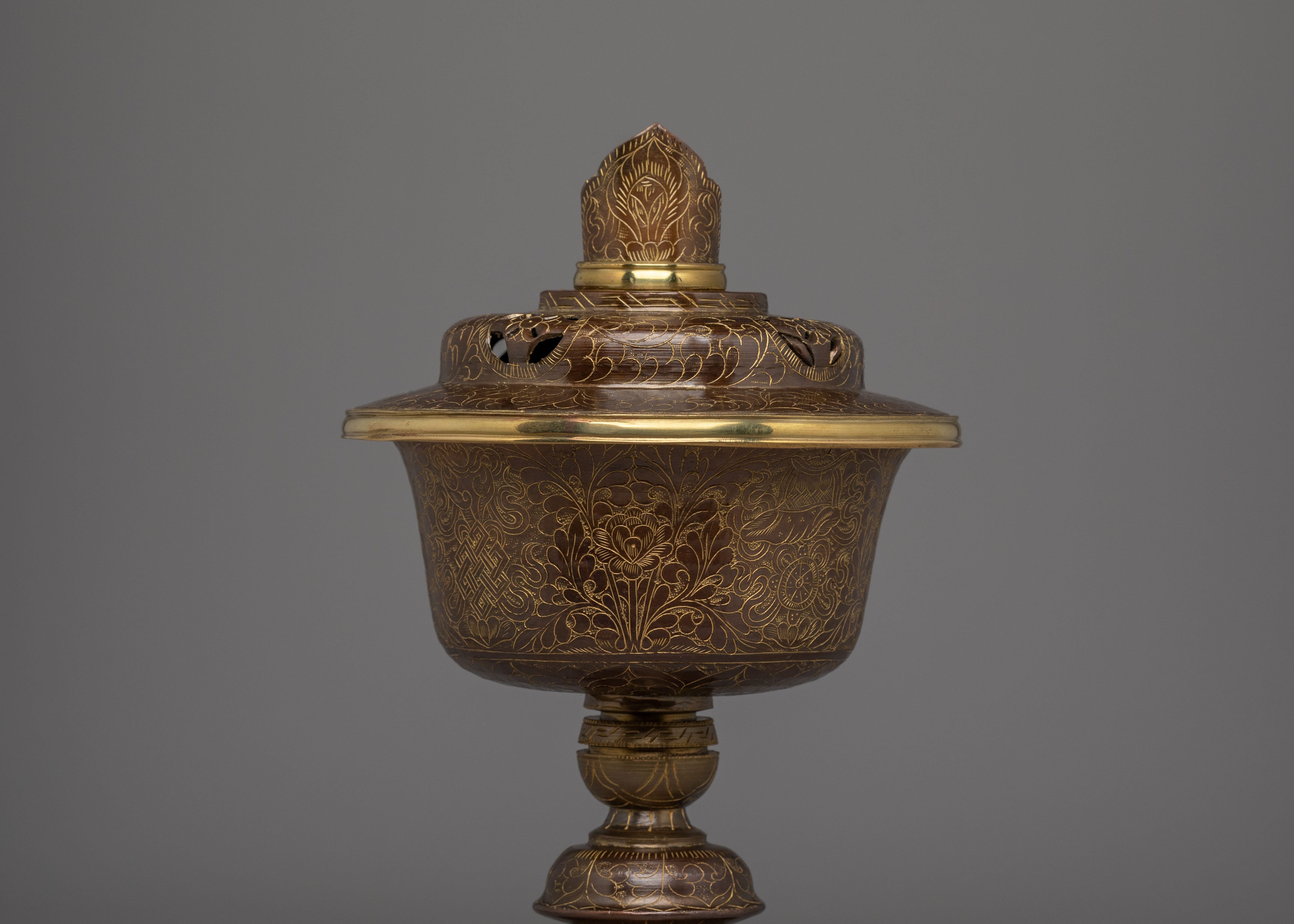 Decorative Buddhist Butter Lamp | Handcrafted Ritual Offering Light
