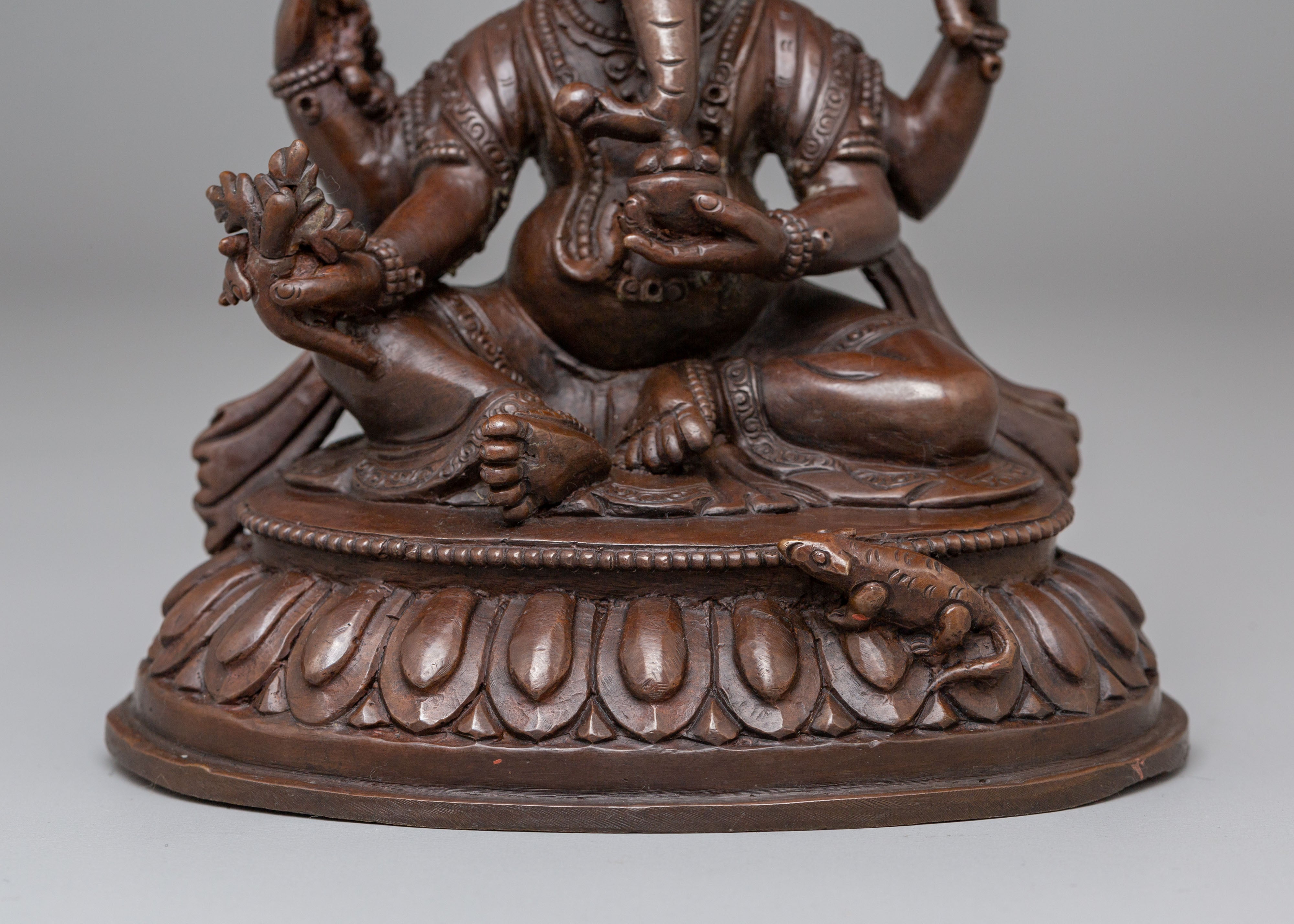 Sacred Statue of Hindu Deity Ganesha | Elephant God Spiritual Art