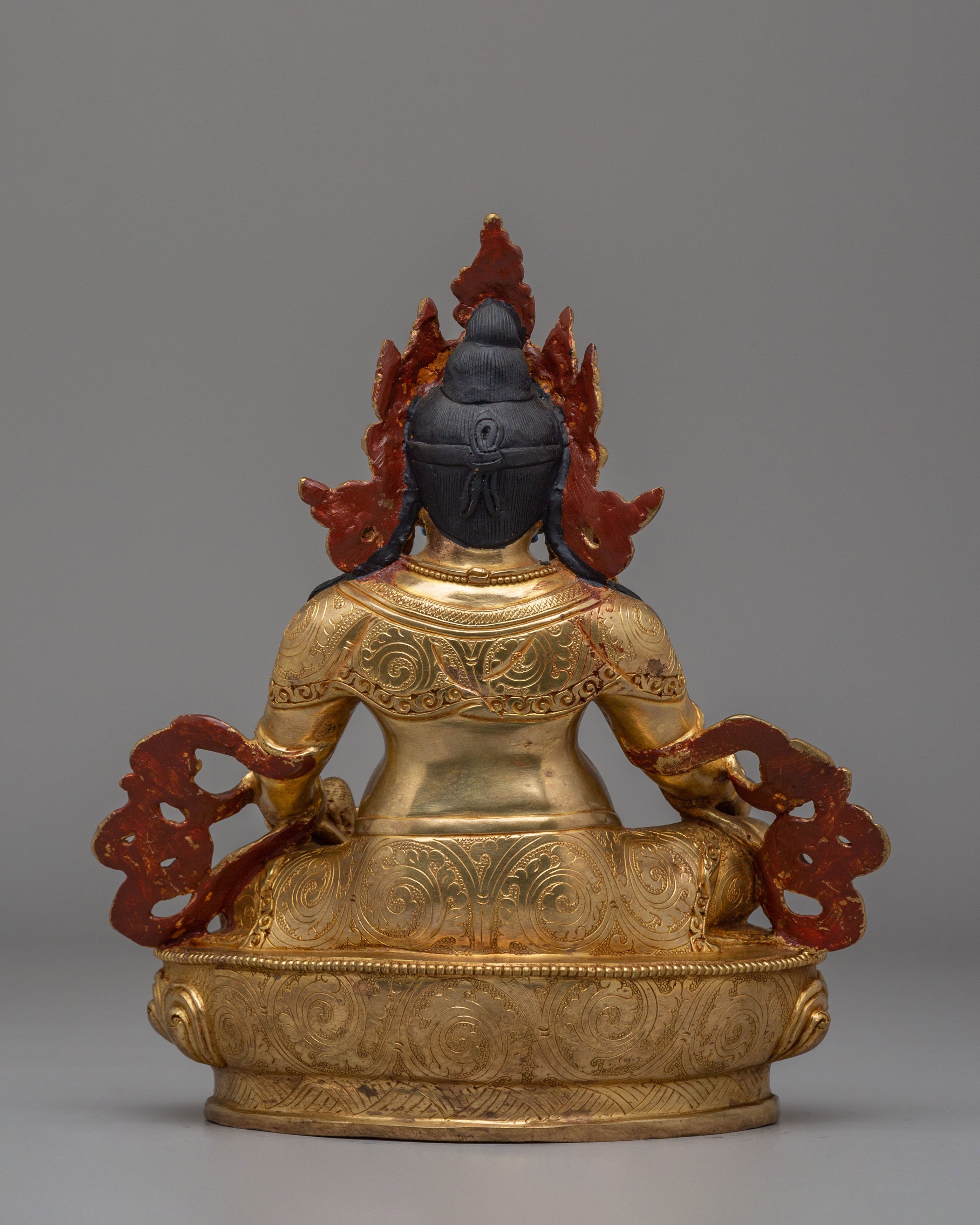 Buddhist God of Wealth Dzambhala Statue | Gold-Plated Copper Artwork