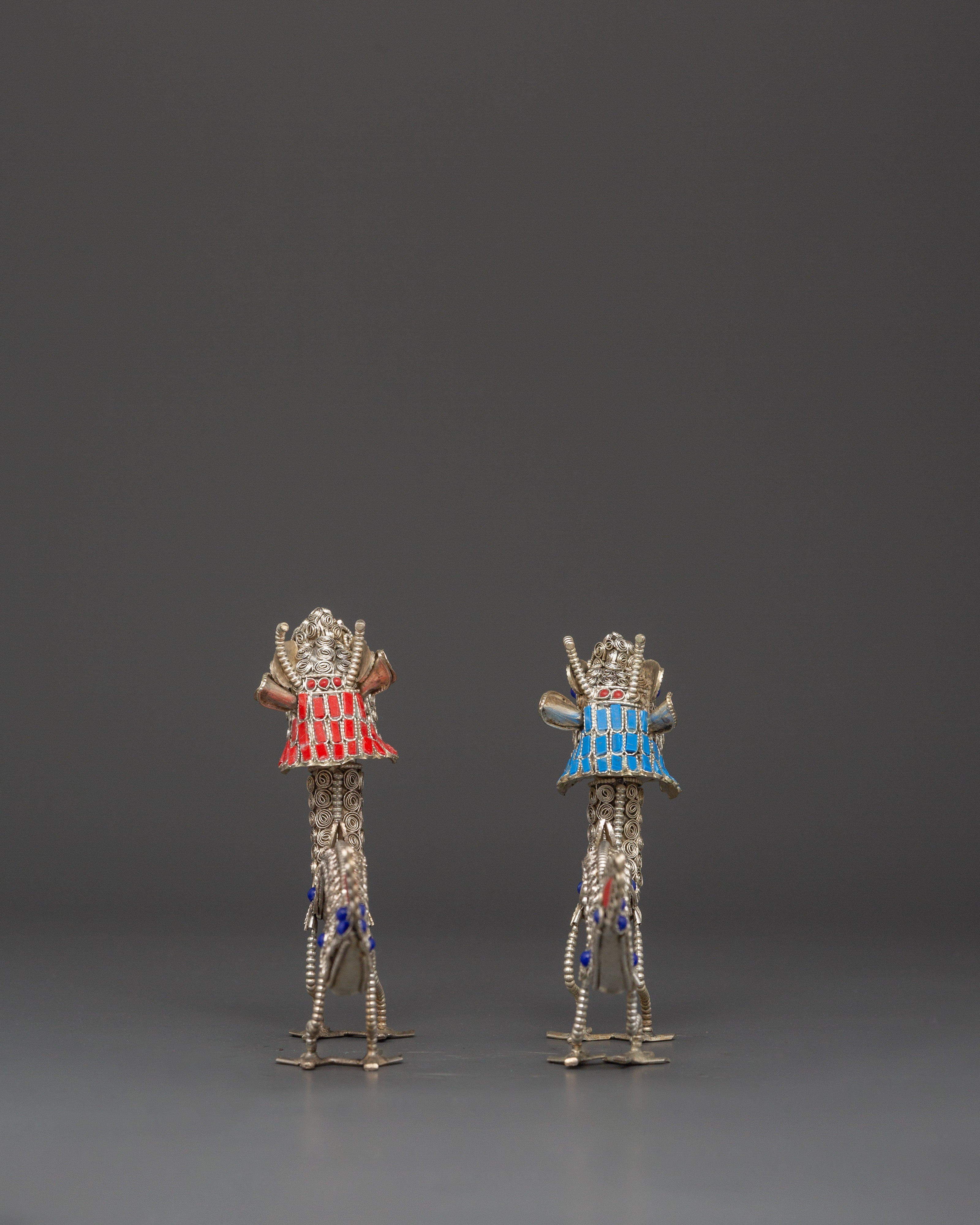 Tibetan Dragon Statue Set | Sacred Guardian Pair for Feng Shui or Spiritual Decor