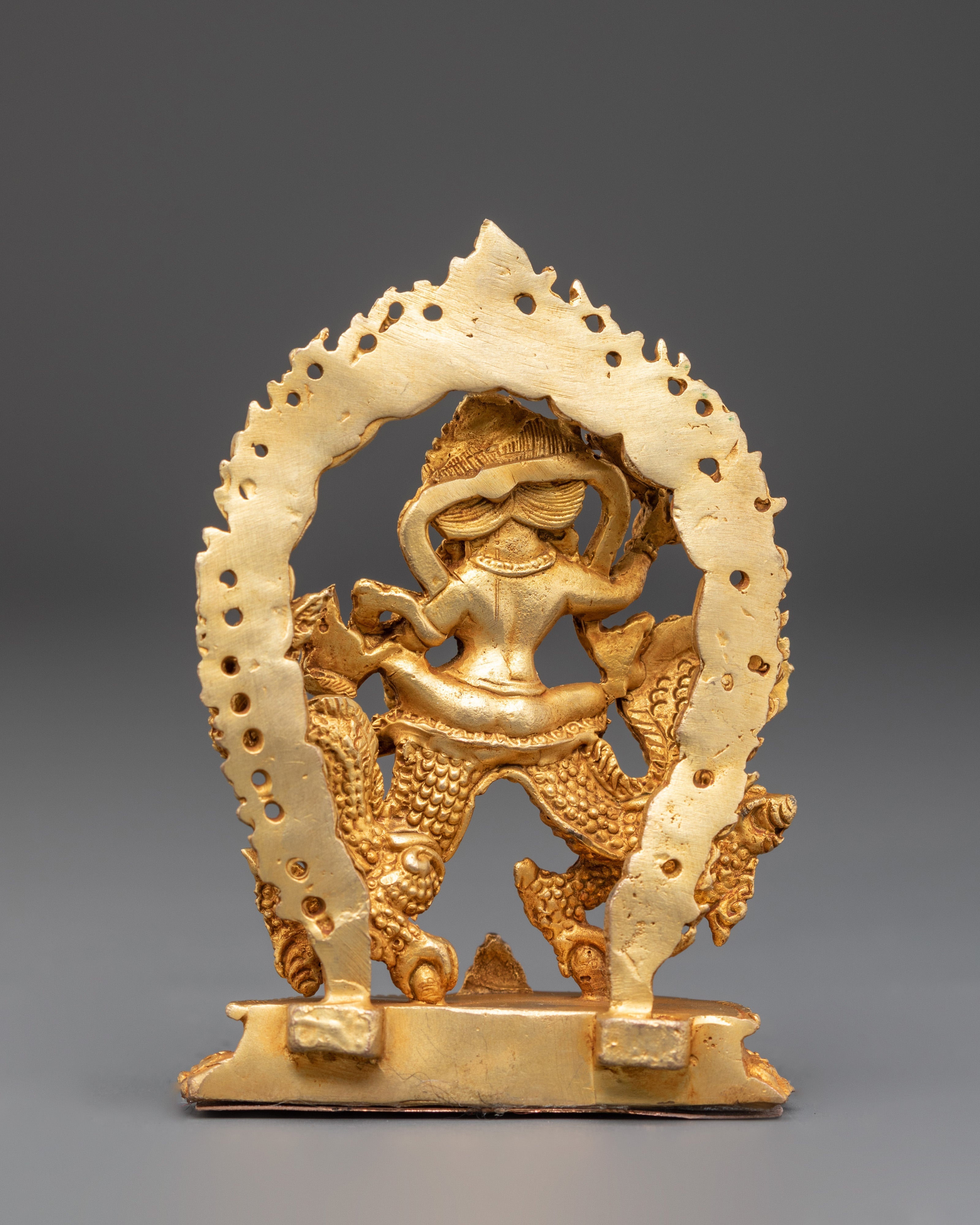 Sacred Abundance Icon White Dzambhala Statue | Gold Plated Copper Art