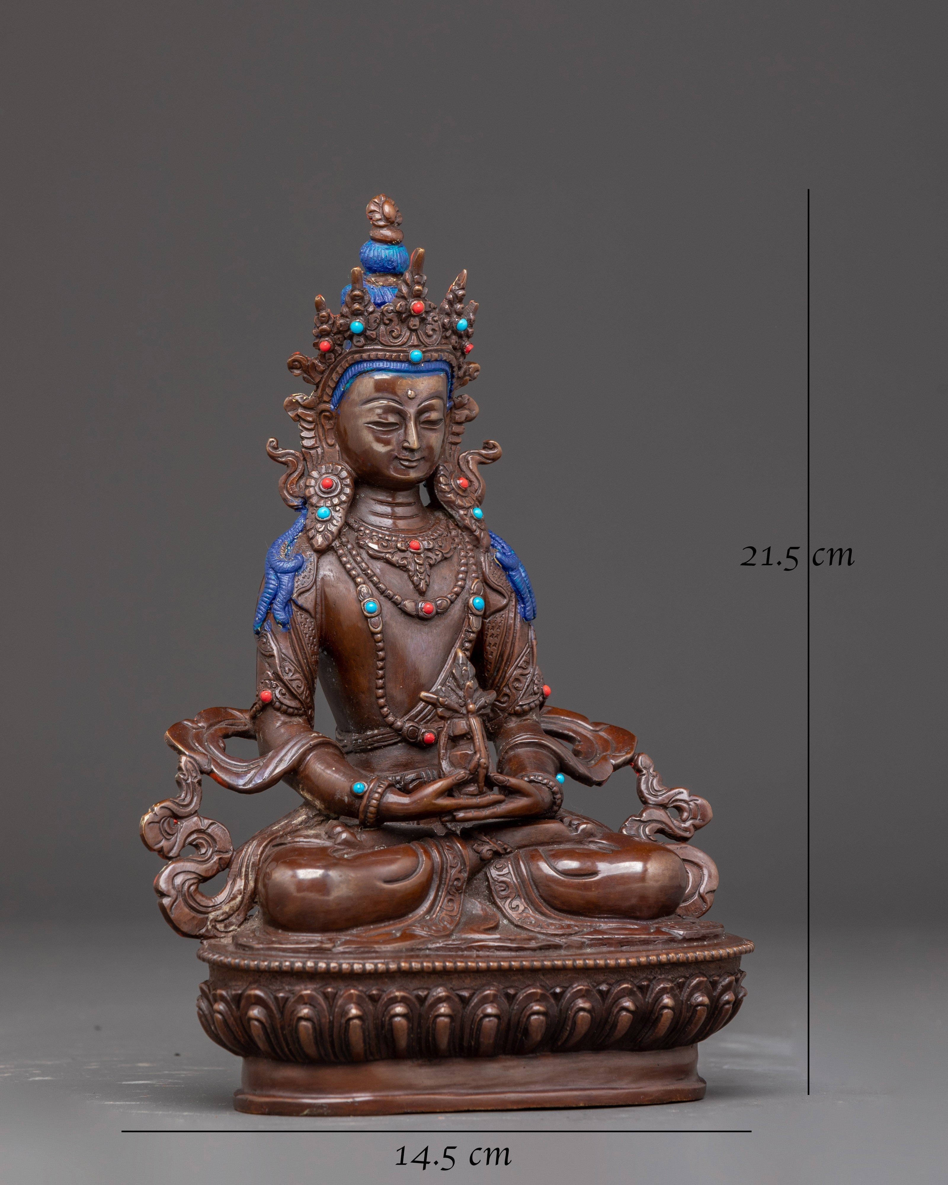 Handcrafted Tibetan Sacred Amitayus Statue | Buddha of Infinite Life
