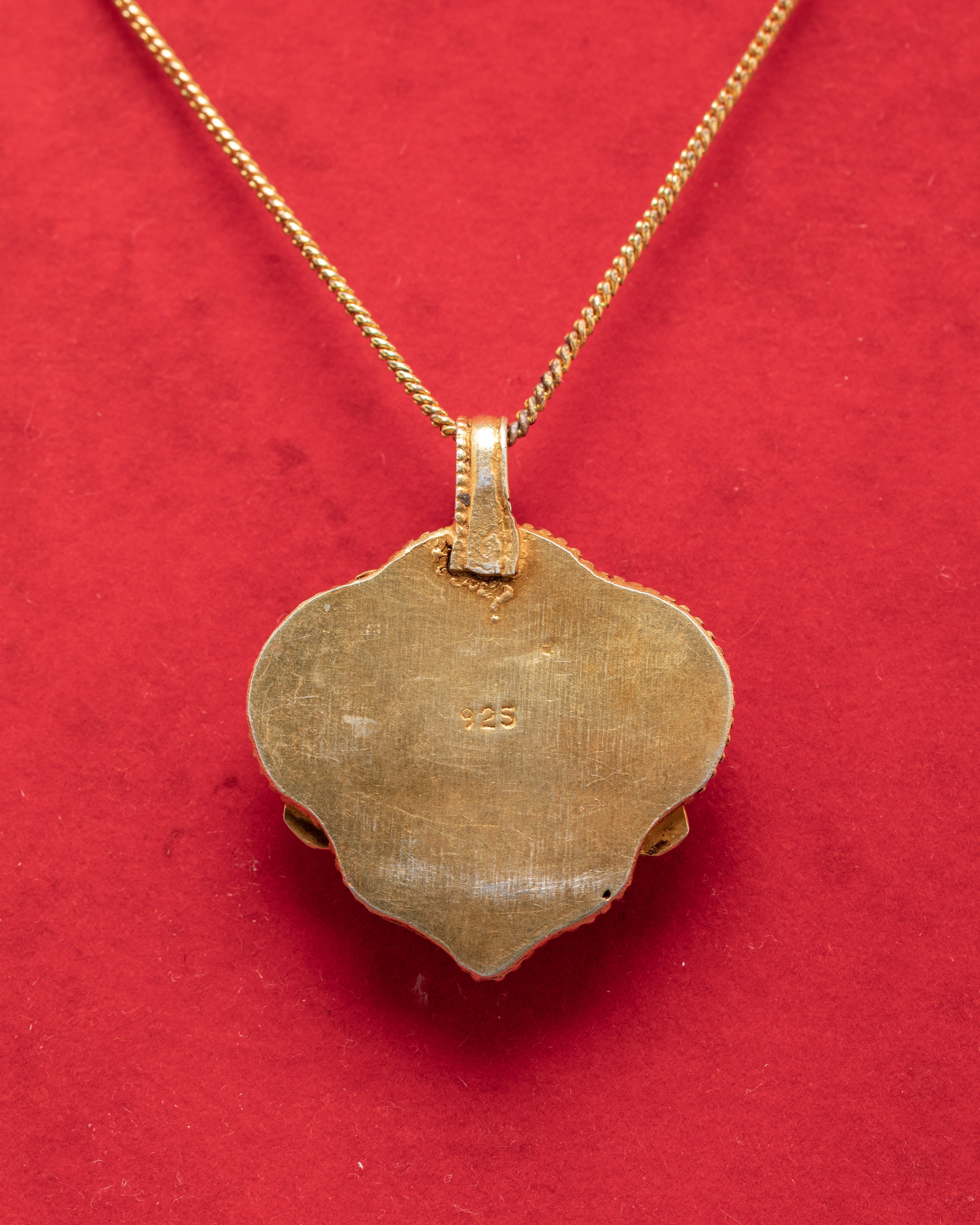 Chenrezig Silver Locket | Locket with Turquoise & Coral Stones