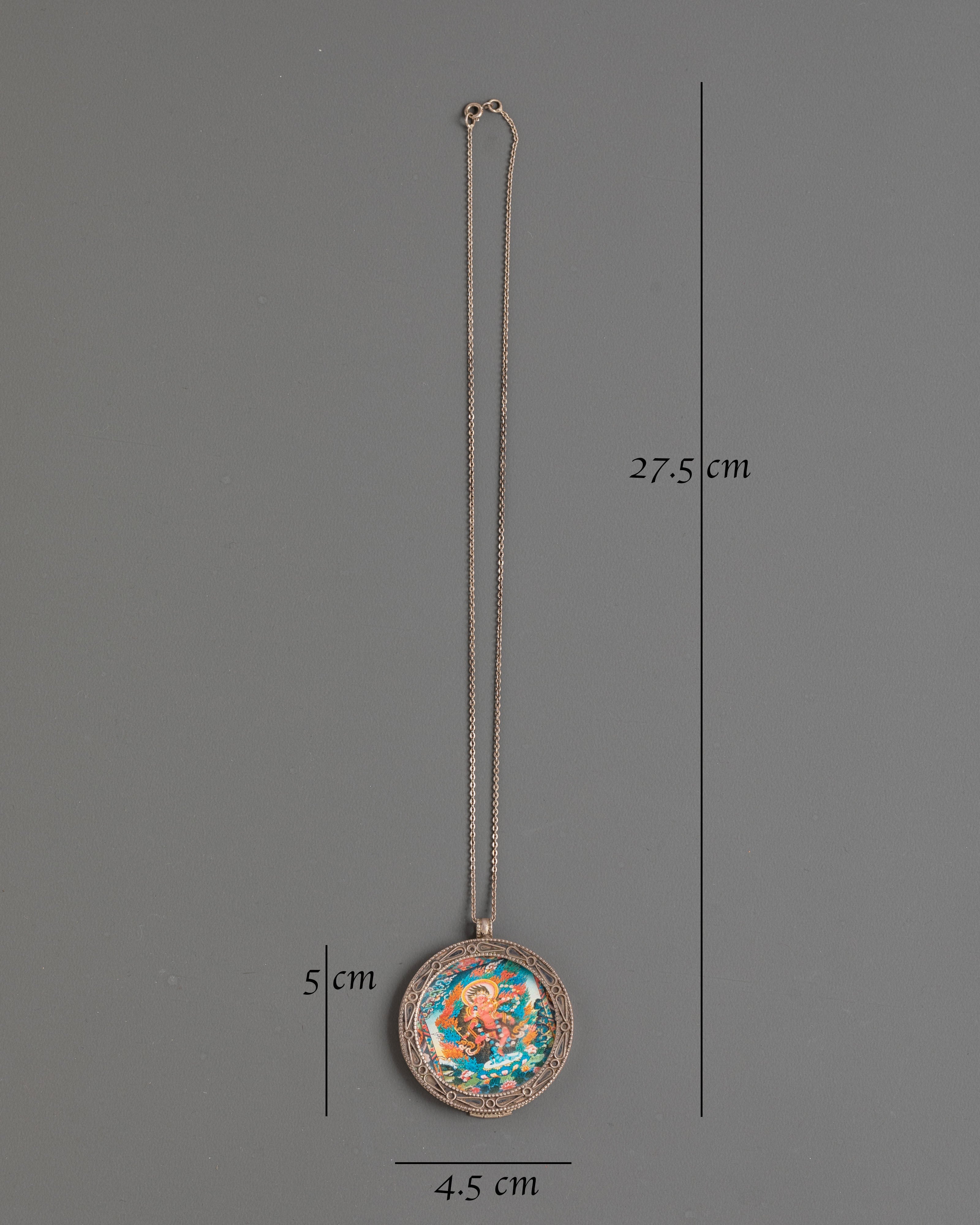 Thangka Print Kurukulla Pendant | Spiritual Jewelry with Sacred Artwork