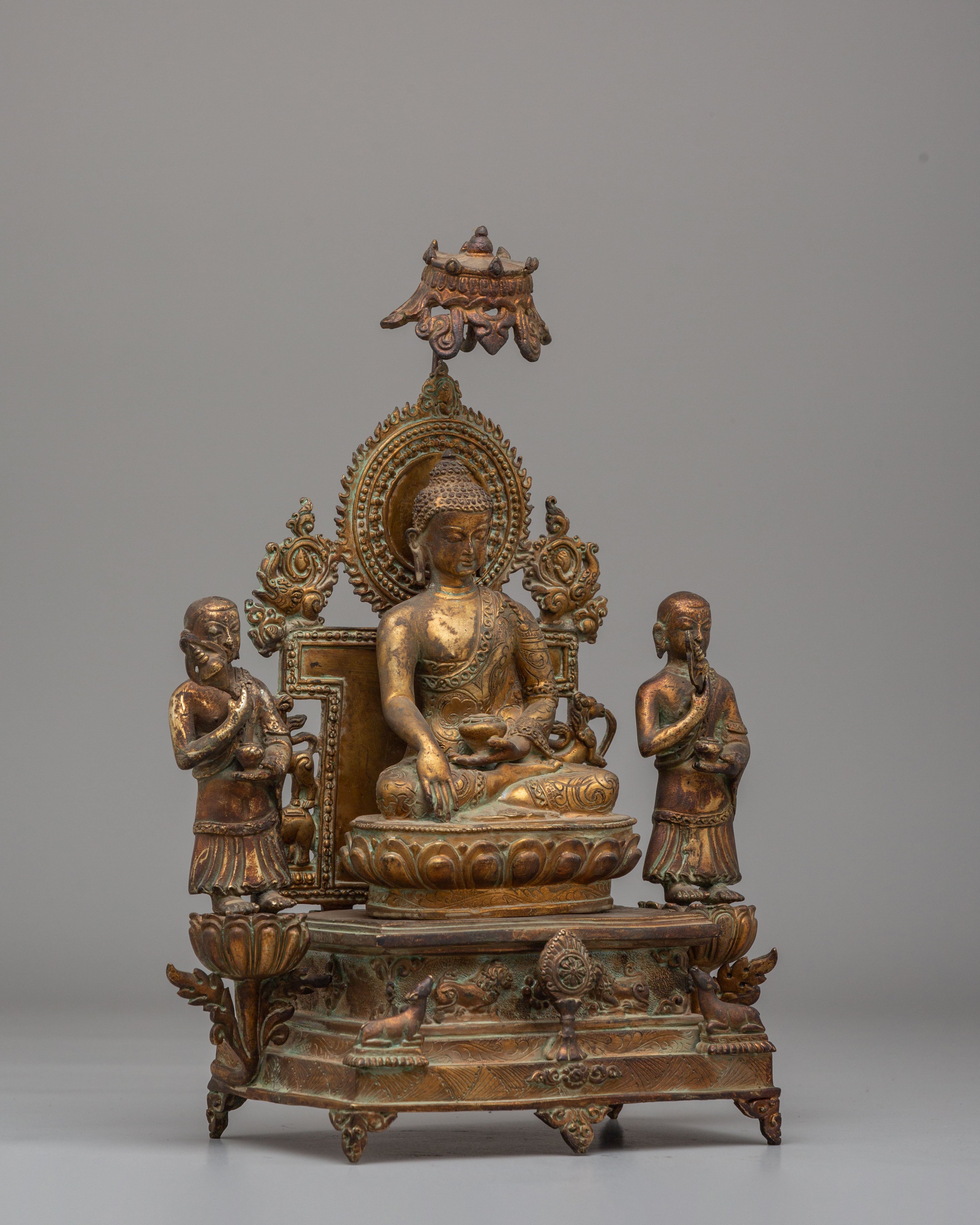 Shakyamuni Buddha With Disciples Statue | Ideal for Home Decor &amp; Meditation