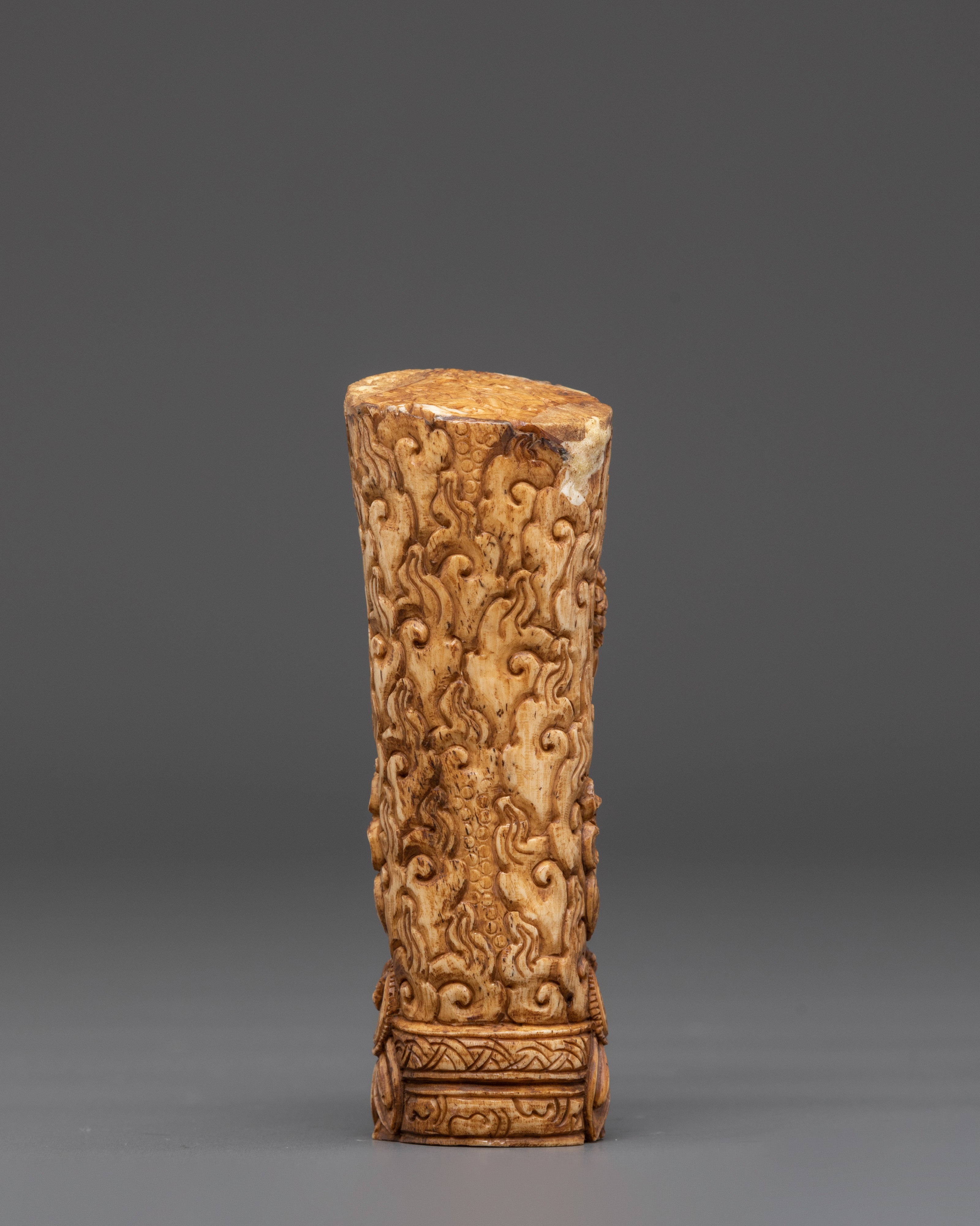 Hand Carved Buddhist Mahakala Bone | Protector of Dharma