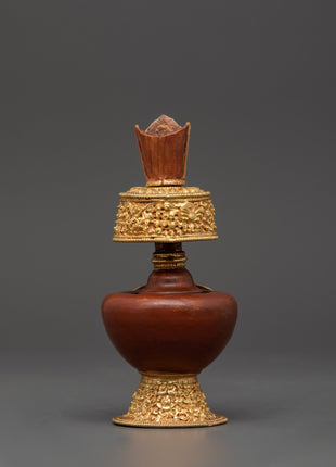Tibetan Bhumba Ritual Set | Oxidized Copper Water Vase for Offerings