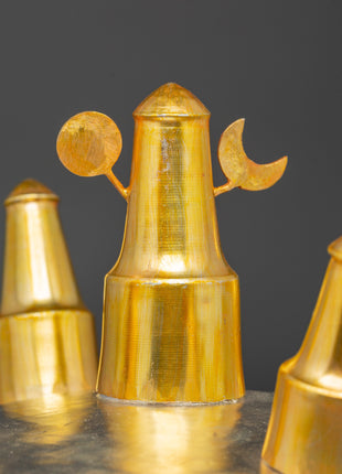 Buddhist Gold Plated Torma Mandala | Handcrafted Tibetan Ritual Offering Set