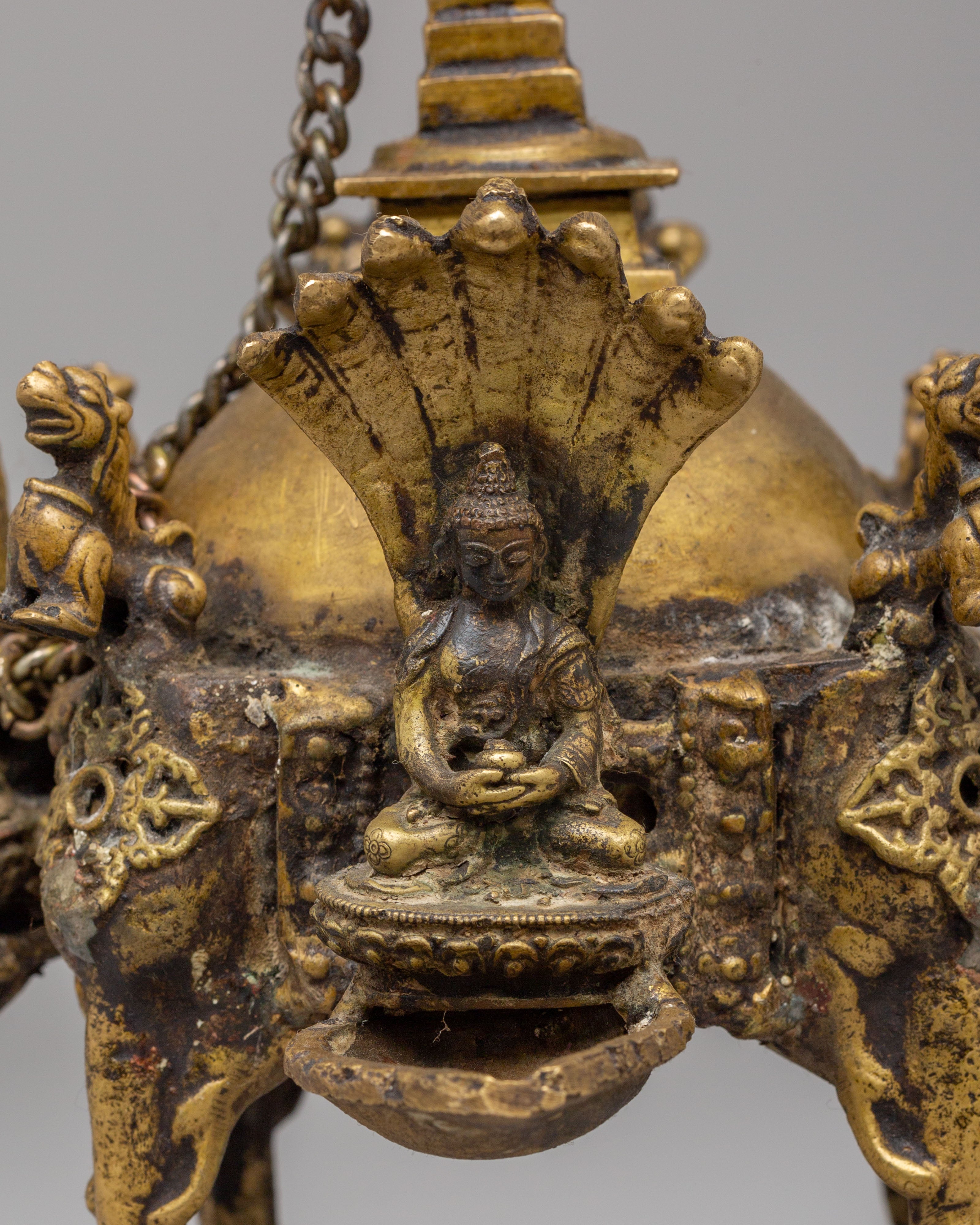 Five Dhyani Buddha Hanging Stupa Dalucha | Symbol of Spiritual Awakening