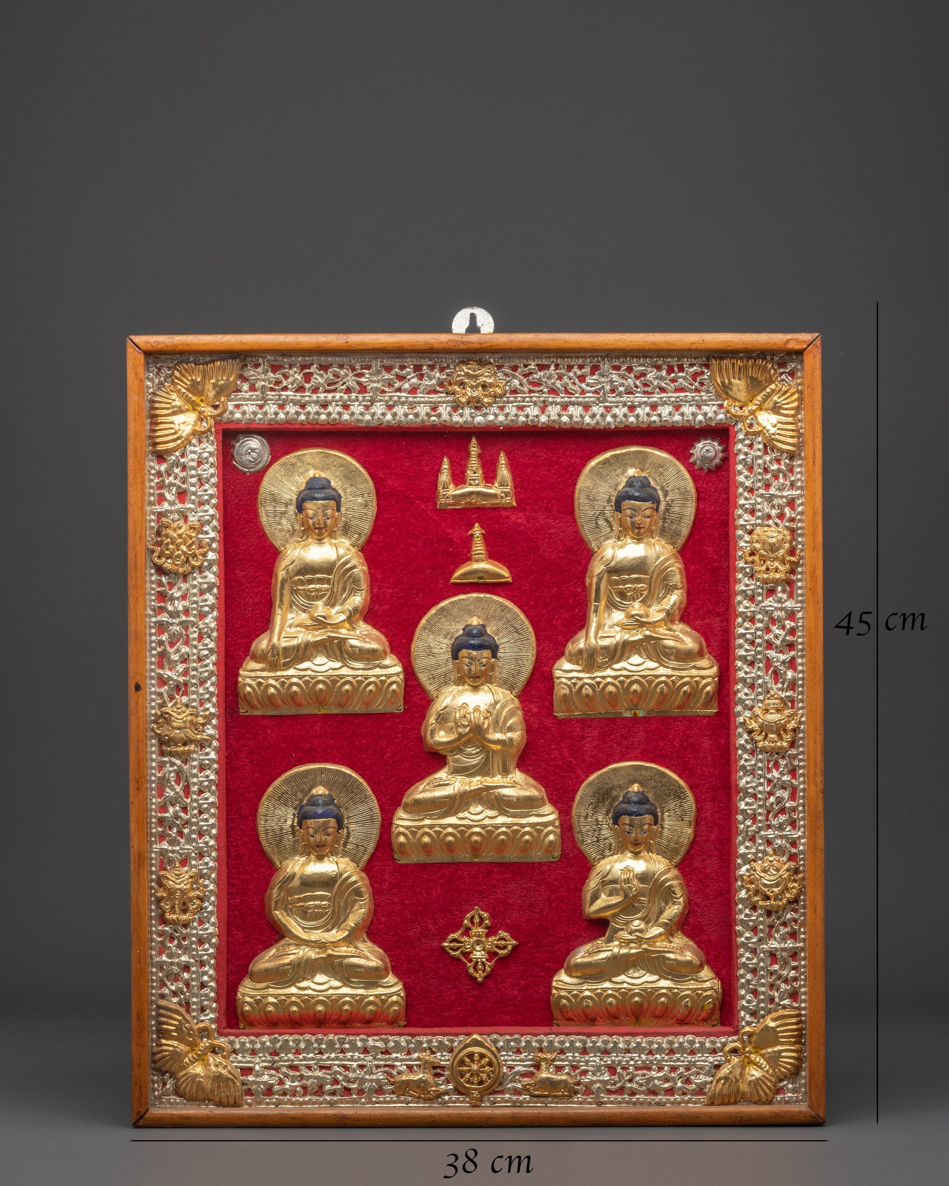 Five Dhyani Buddhas Wall Hanging | Spiritual Wall Decor | Buddhist Home Decor