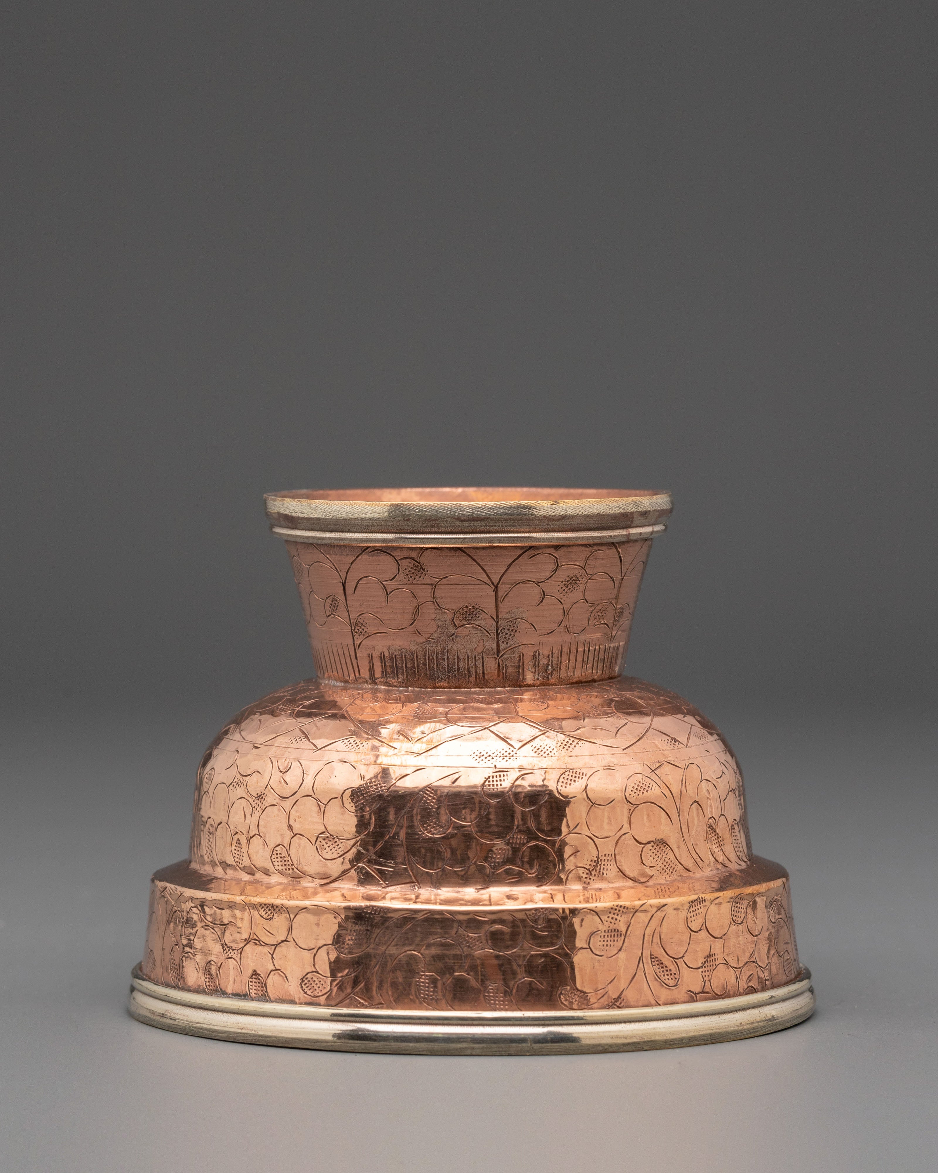 Copper Prayer Offering Bowl Set | Tibetan Buddhist Ritual Bowl