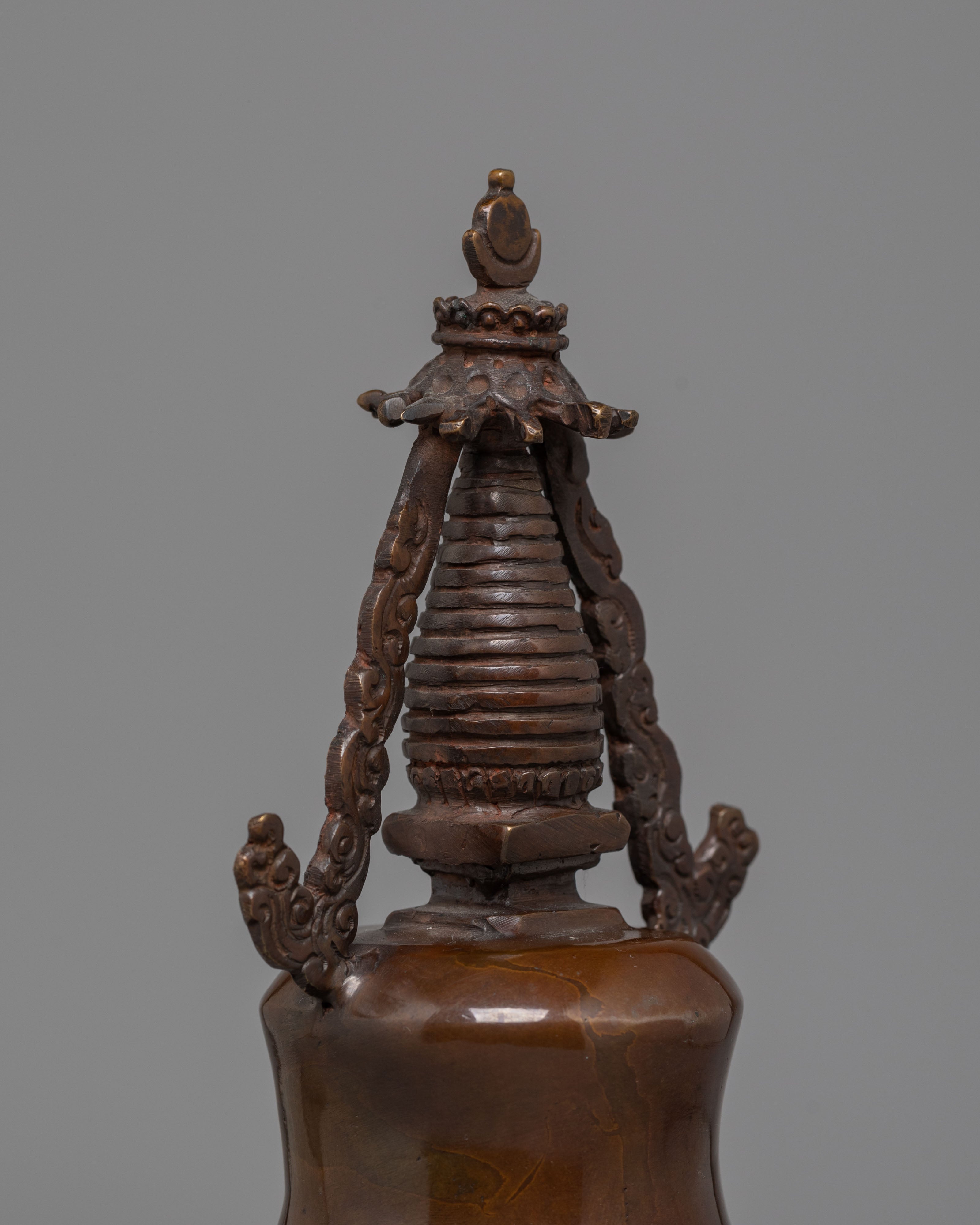 Handmade Decorative Copper Stupa | Oxidized Copper Stupa for Home Decor