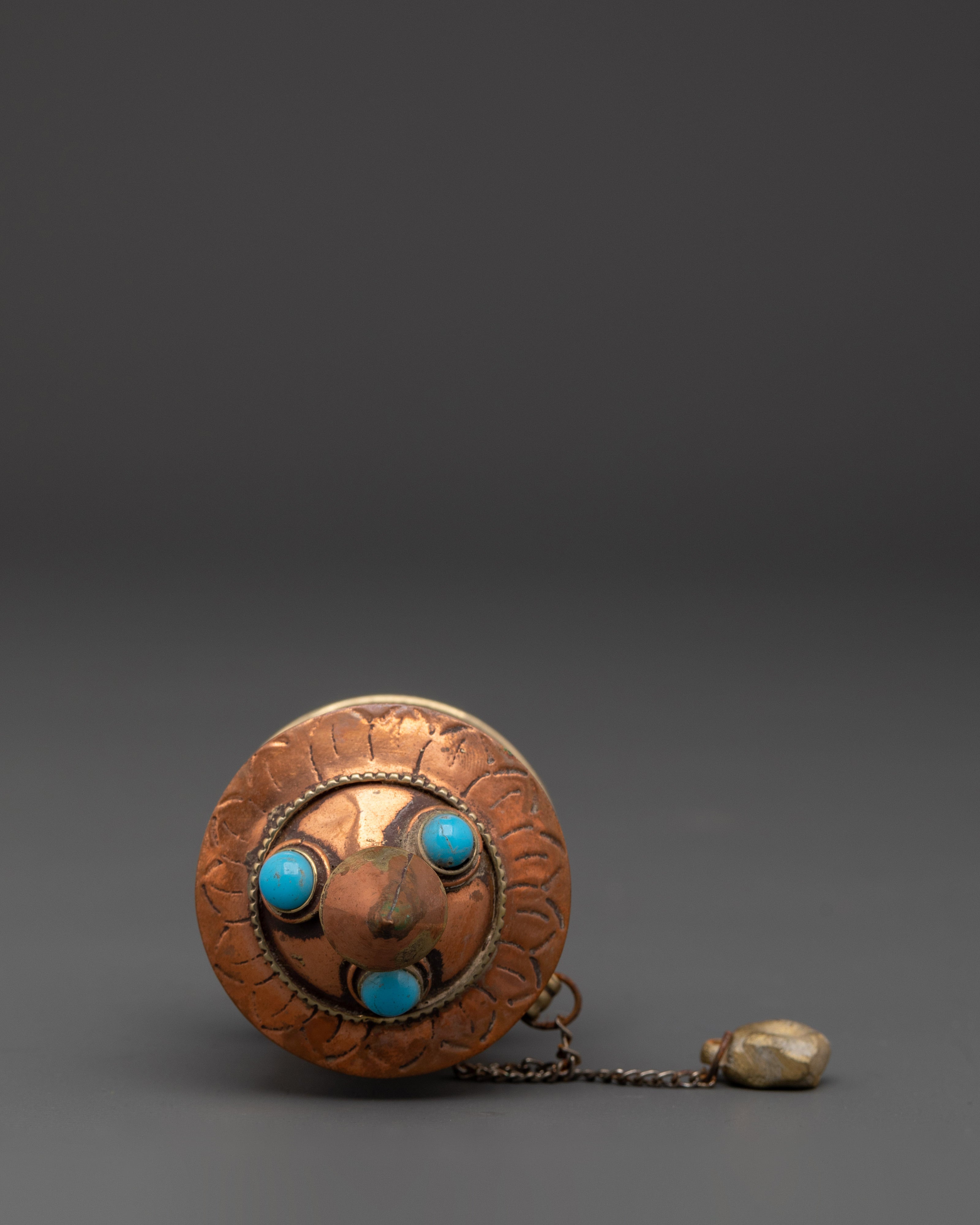 Handmade Buddhist Prayer Wheel | Copper Prayer Spinning Mantra Wheel