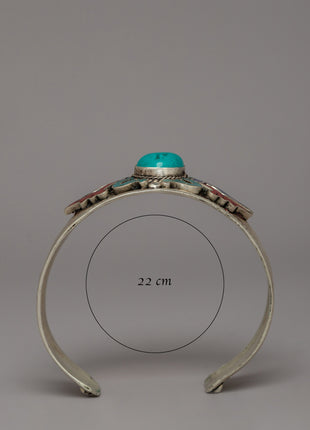 Turquoise Engraved Bracelet | Wearable Spiritual Art for Mindfulness