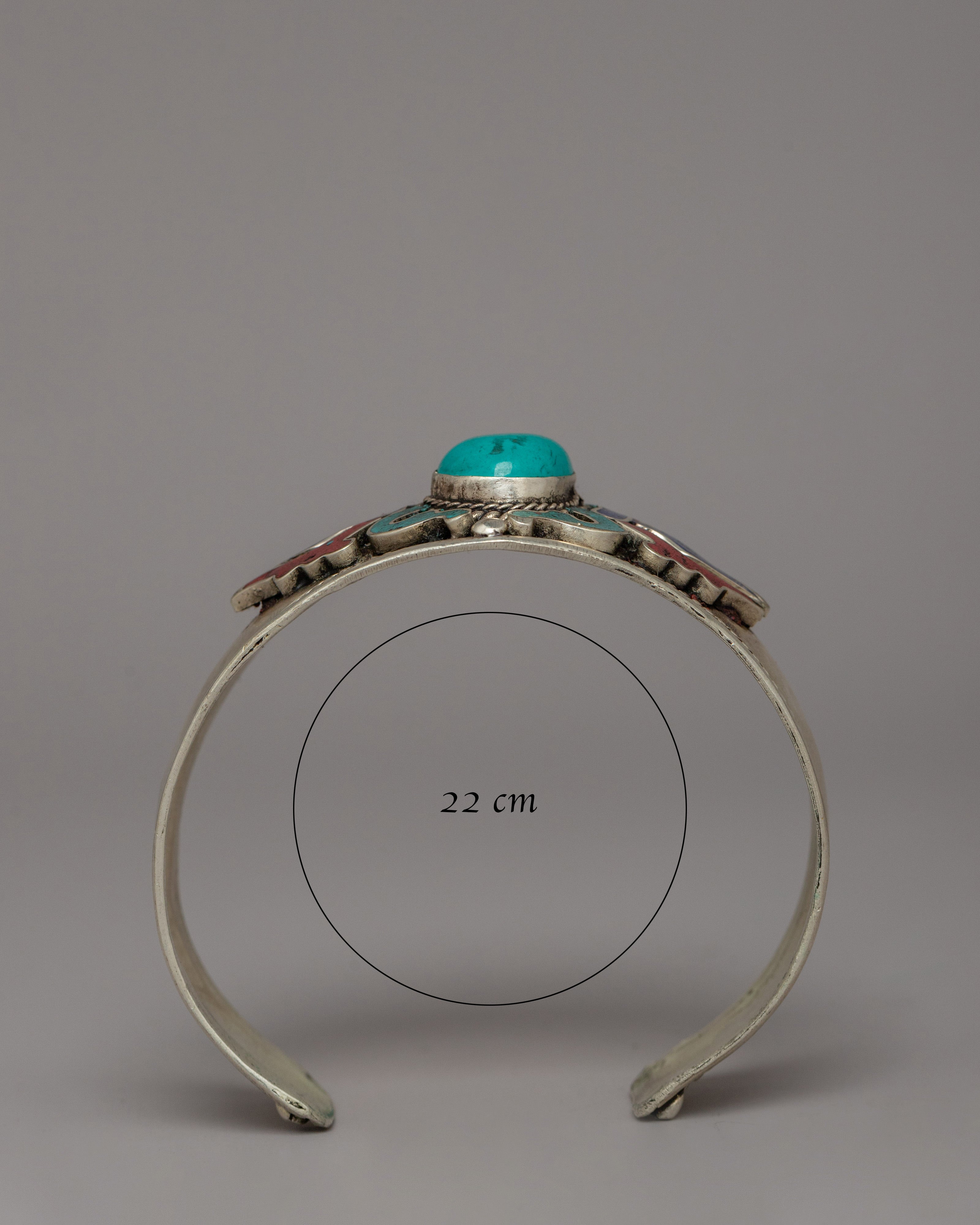 Turquoise Engraved Bracelet | Wearable Spiritual Art for Mindfulness