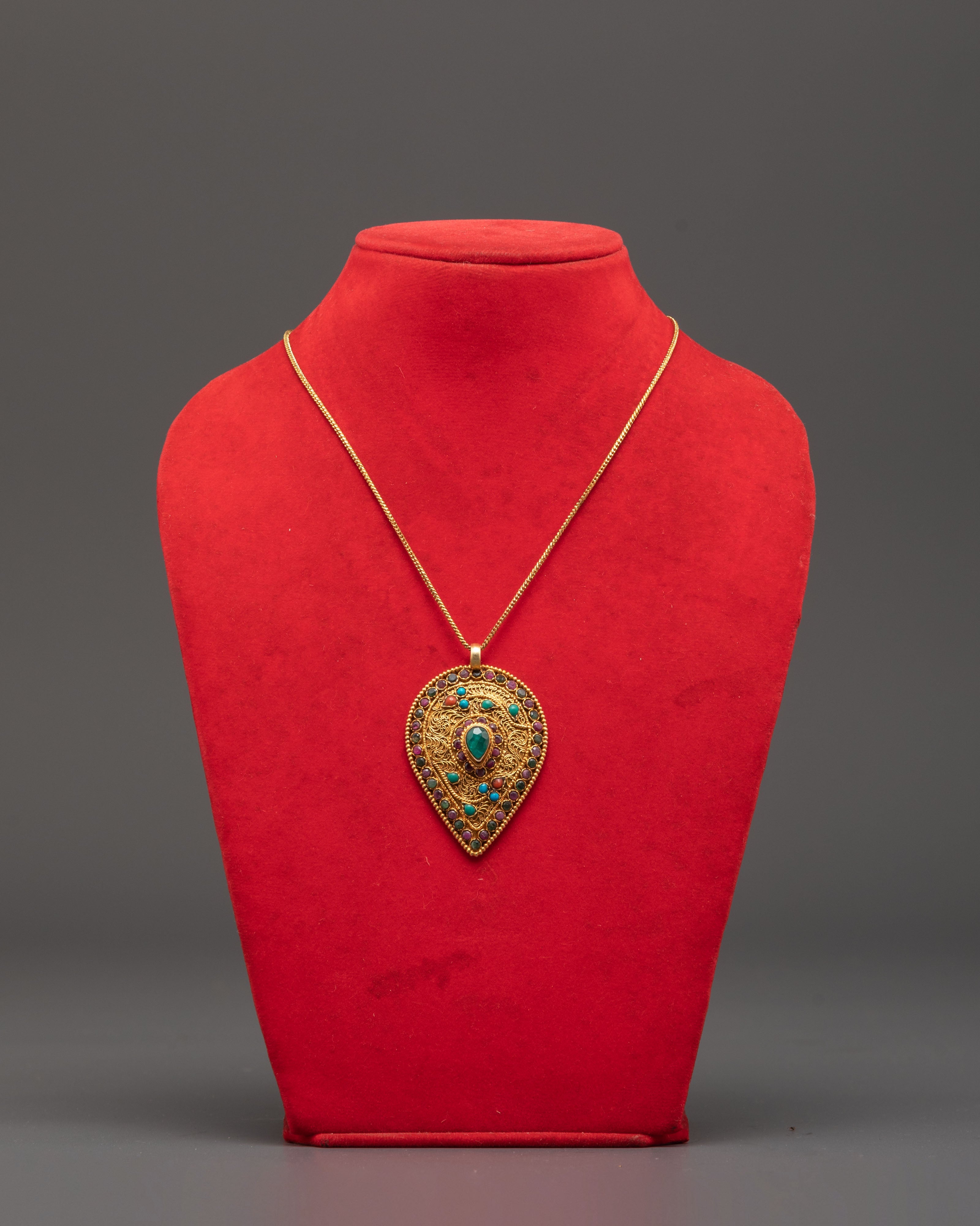 Ruby Locket with Gold Plating | Spiritual Ruby Jewelry