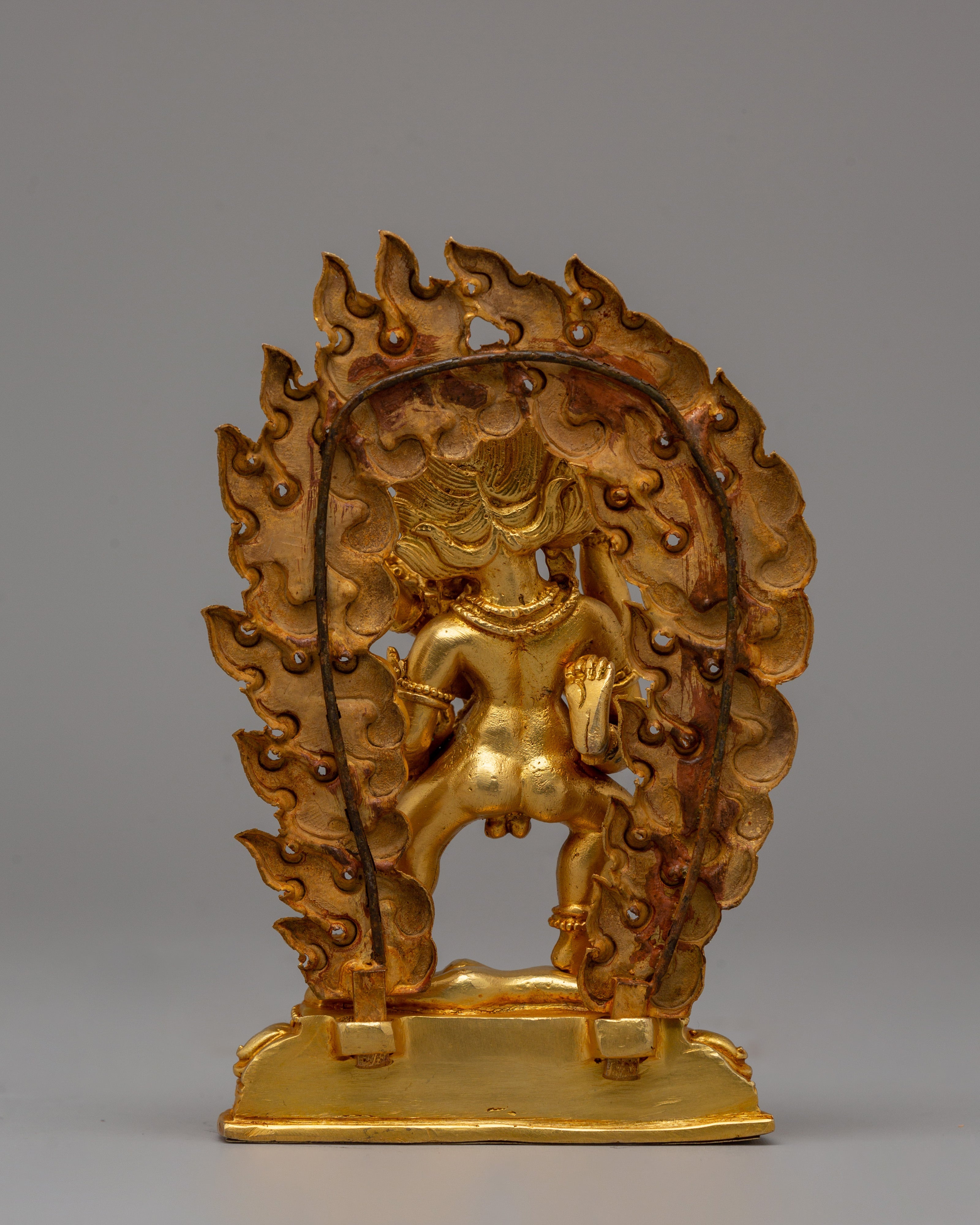 Black Dzambhala with Consort statue |  Buddhist Prosperity Sculpture