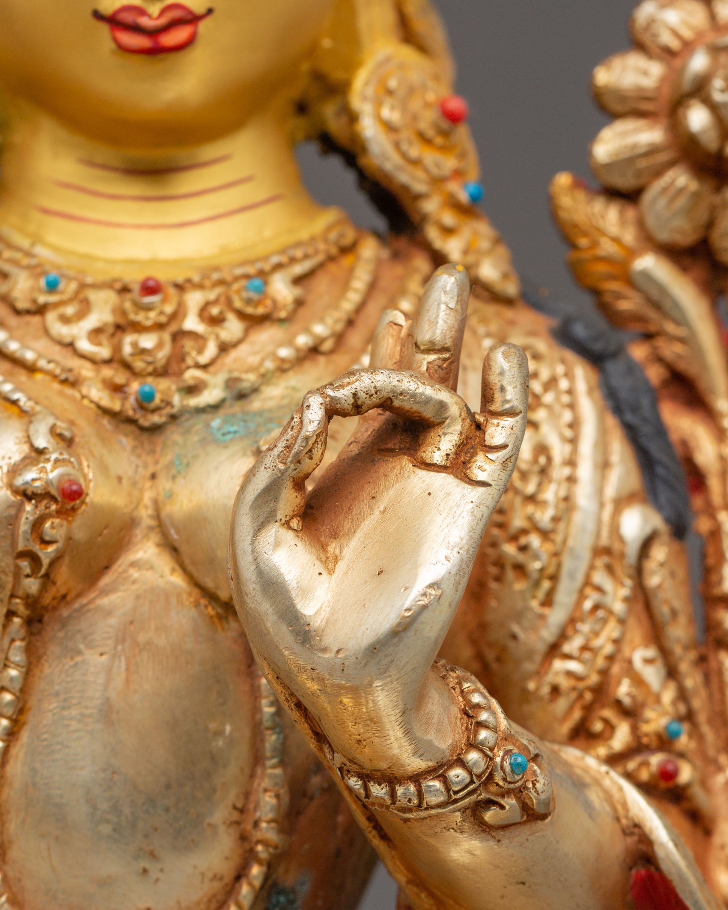 Compassionate Bodhisattva Shyama Tara Statue | Green Tara Tibetan Figurine