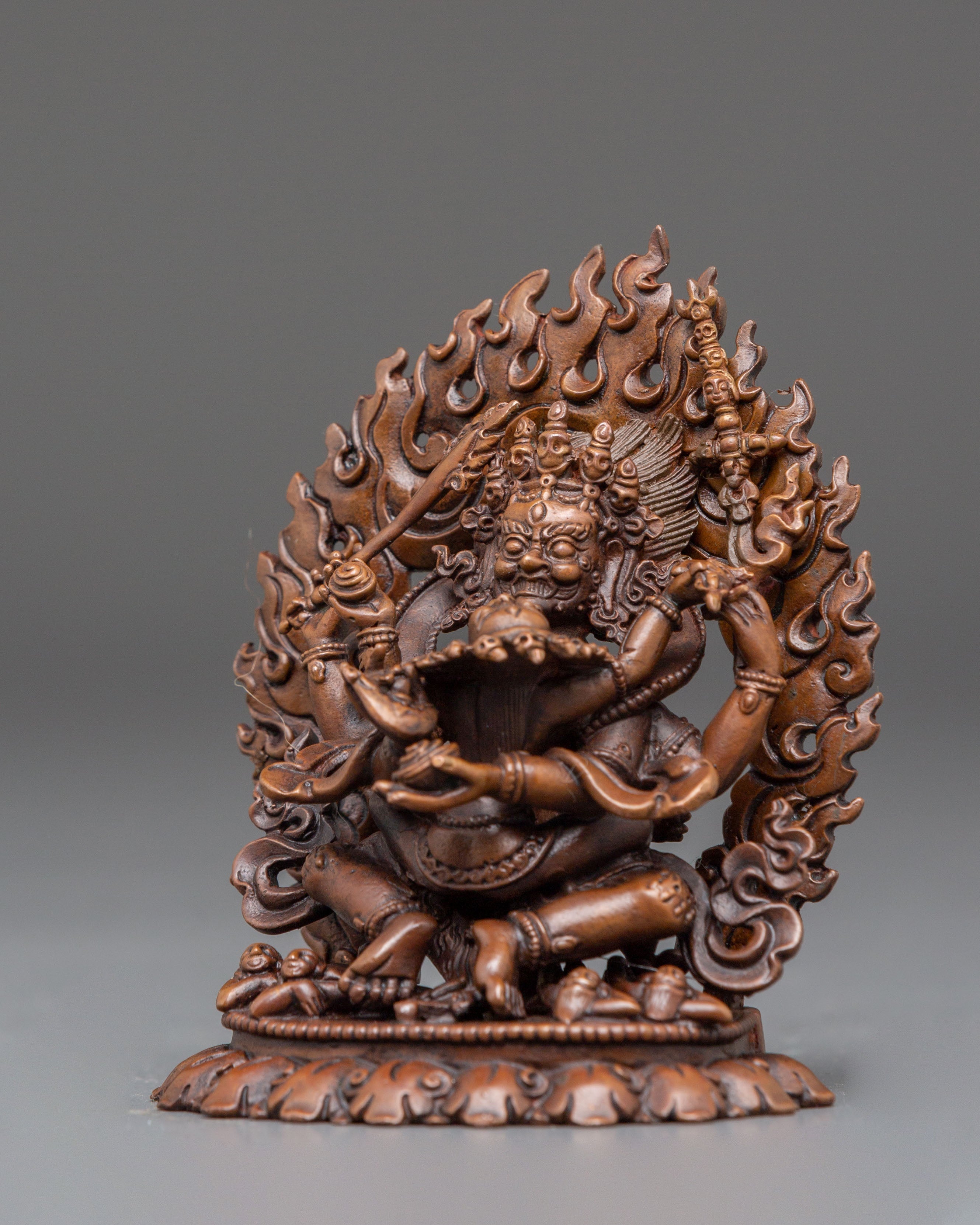 Buddhist Guardian 4 Armed Mahakala | Tibetan Wrathful God Figurine