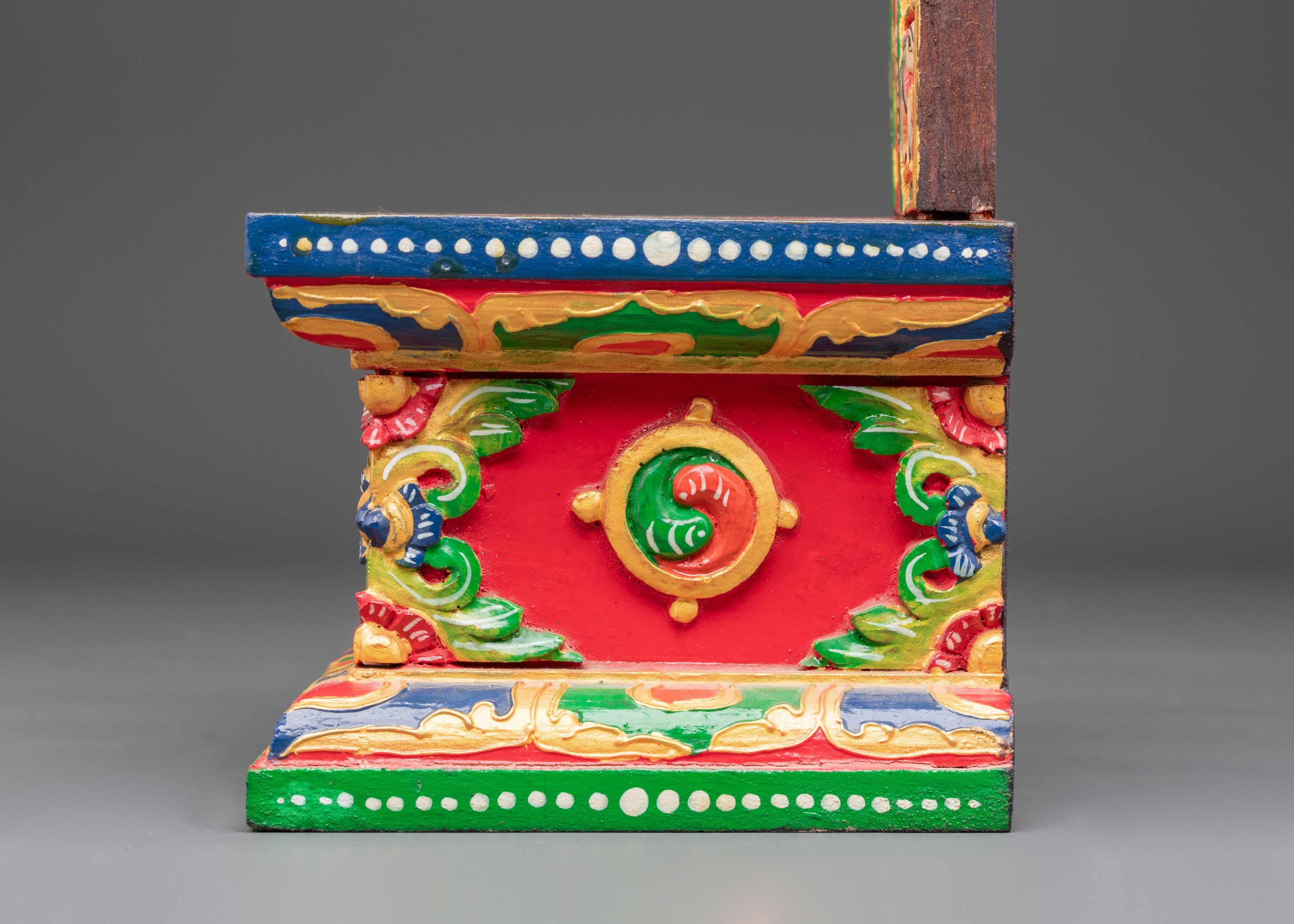 Handmade Traditional Buddhist Shrine Throne | Hand-Painted Tibetan Altar