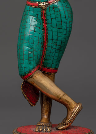 Maya Devi brass statue with Turquoise | Sacred Feminine Art