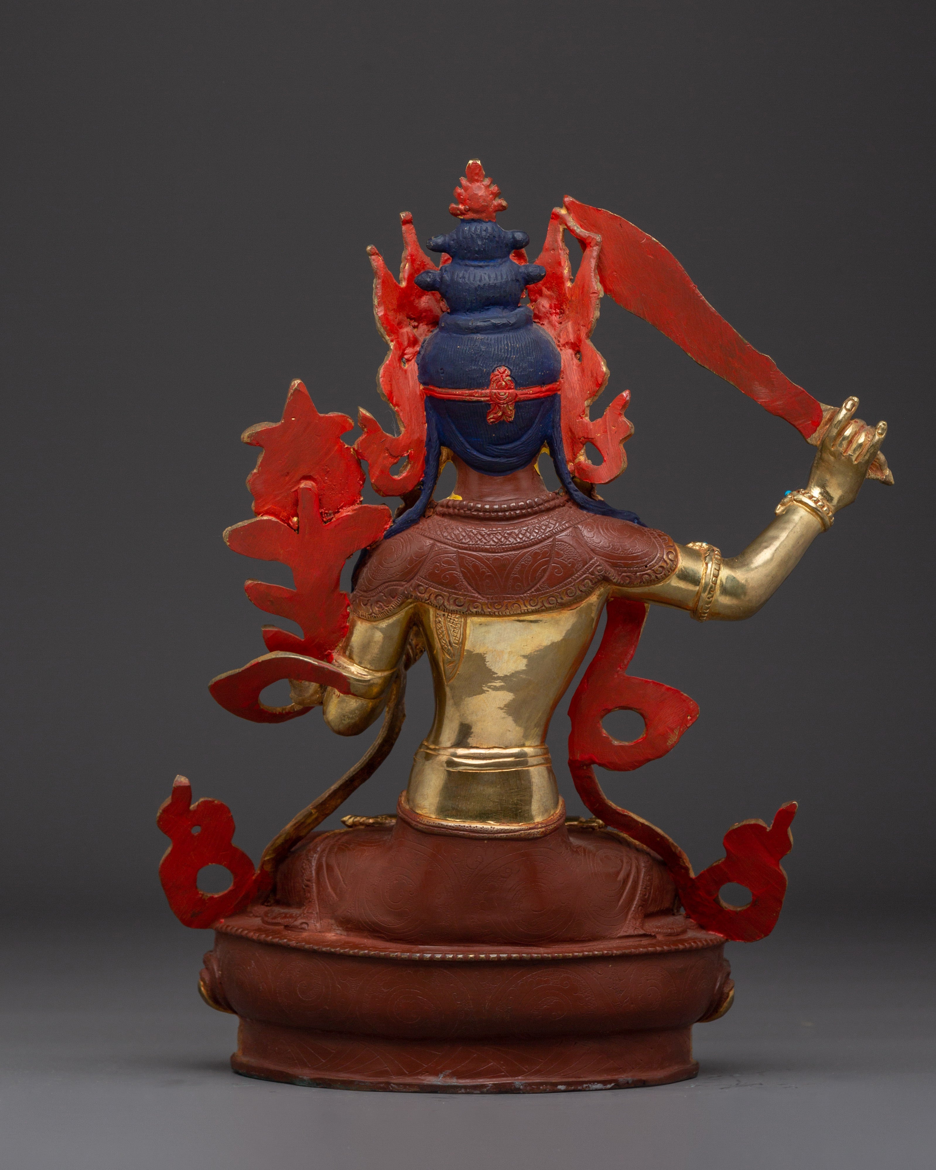 Manjushri Tibetan Wisdom Deity Statue | Traditionally Handcrafted Bodhisattva Statue