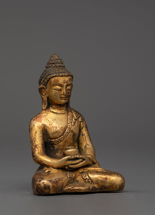 Traditional Sculpture of Amitabha Buddha | Meditation and Spiritual Mindfulness Decor