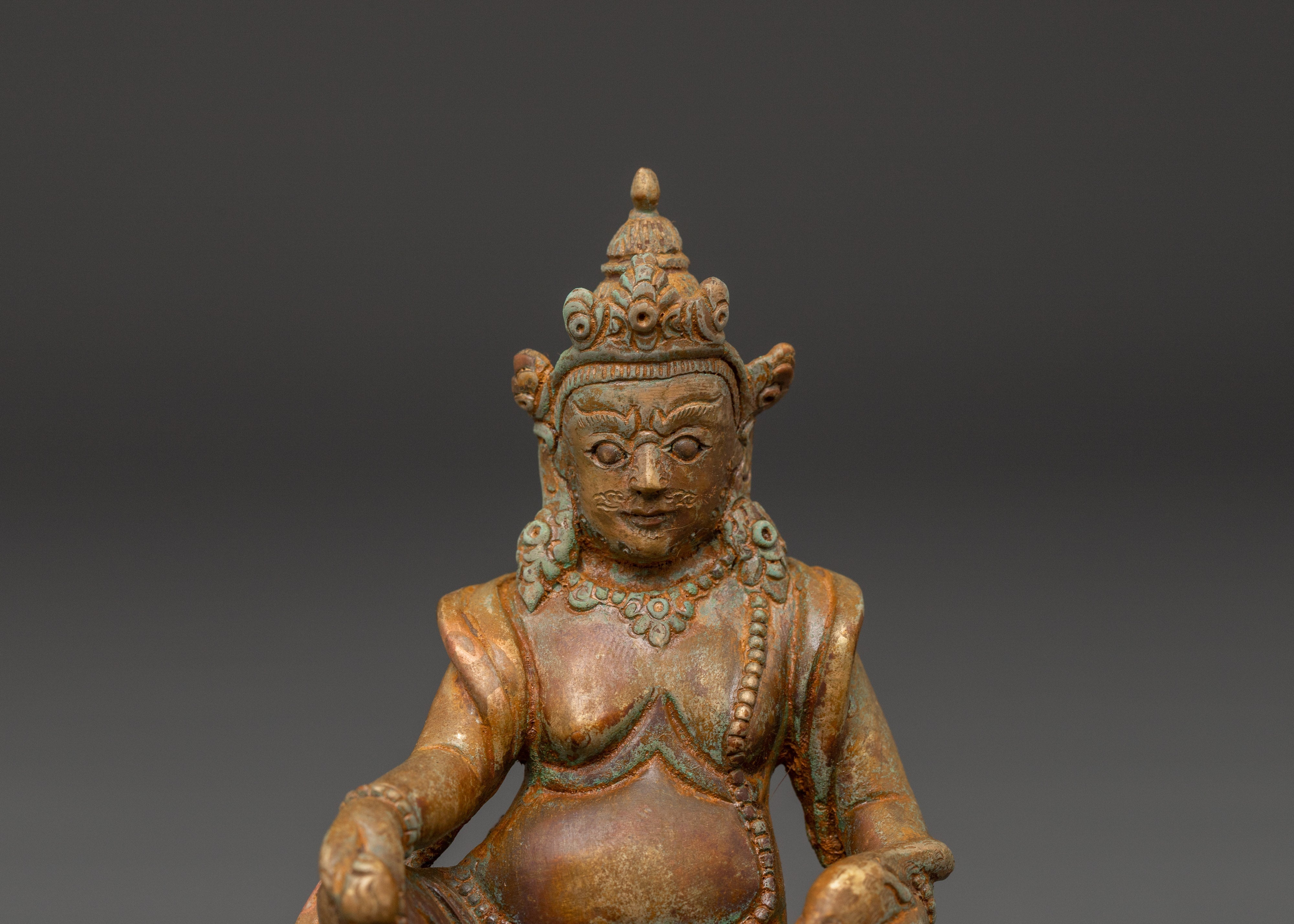 Dzambala Wealth Deity Copper Statue | Traditional Tibetan Deity of Abundance
