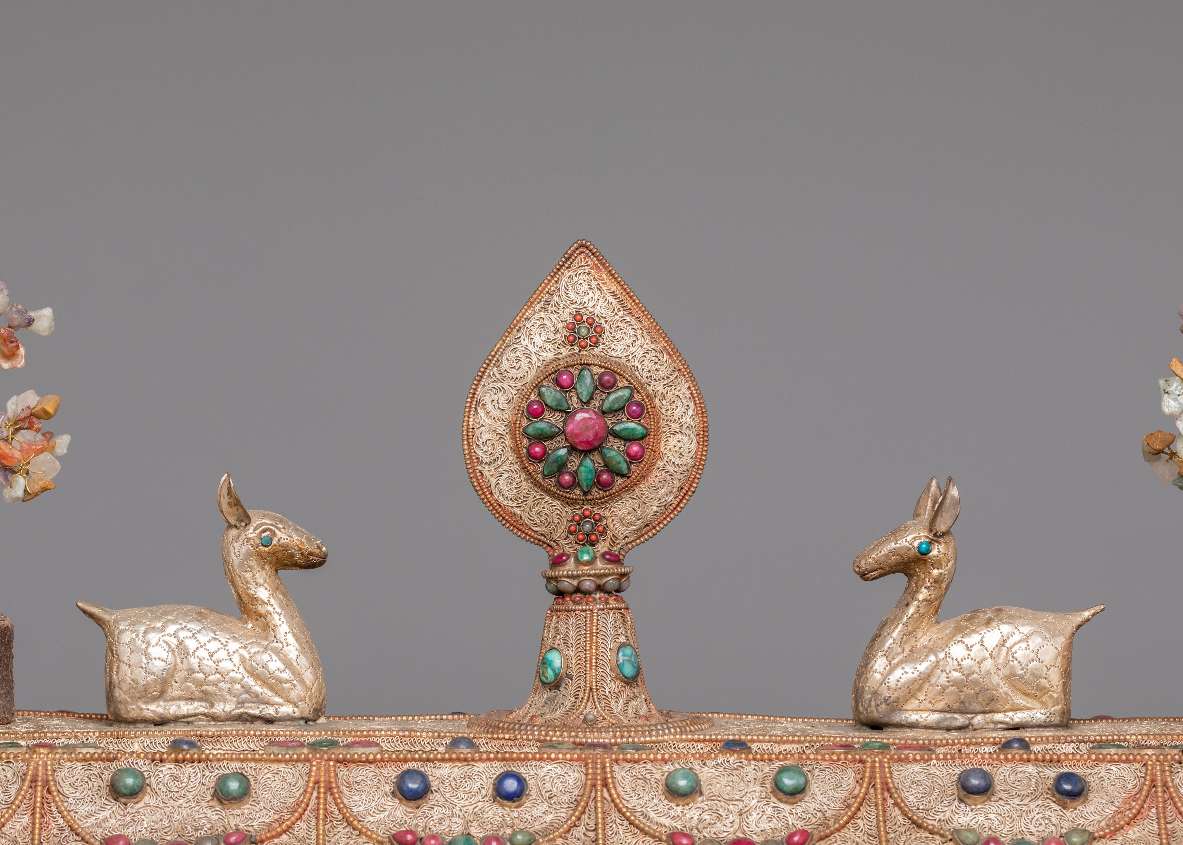 Handcrafted Altar Box | Copper Body, Gemstones, Silver Plating